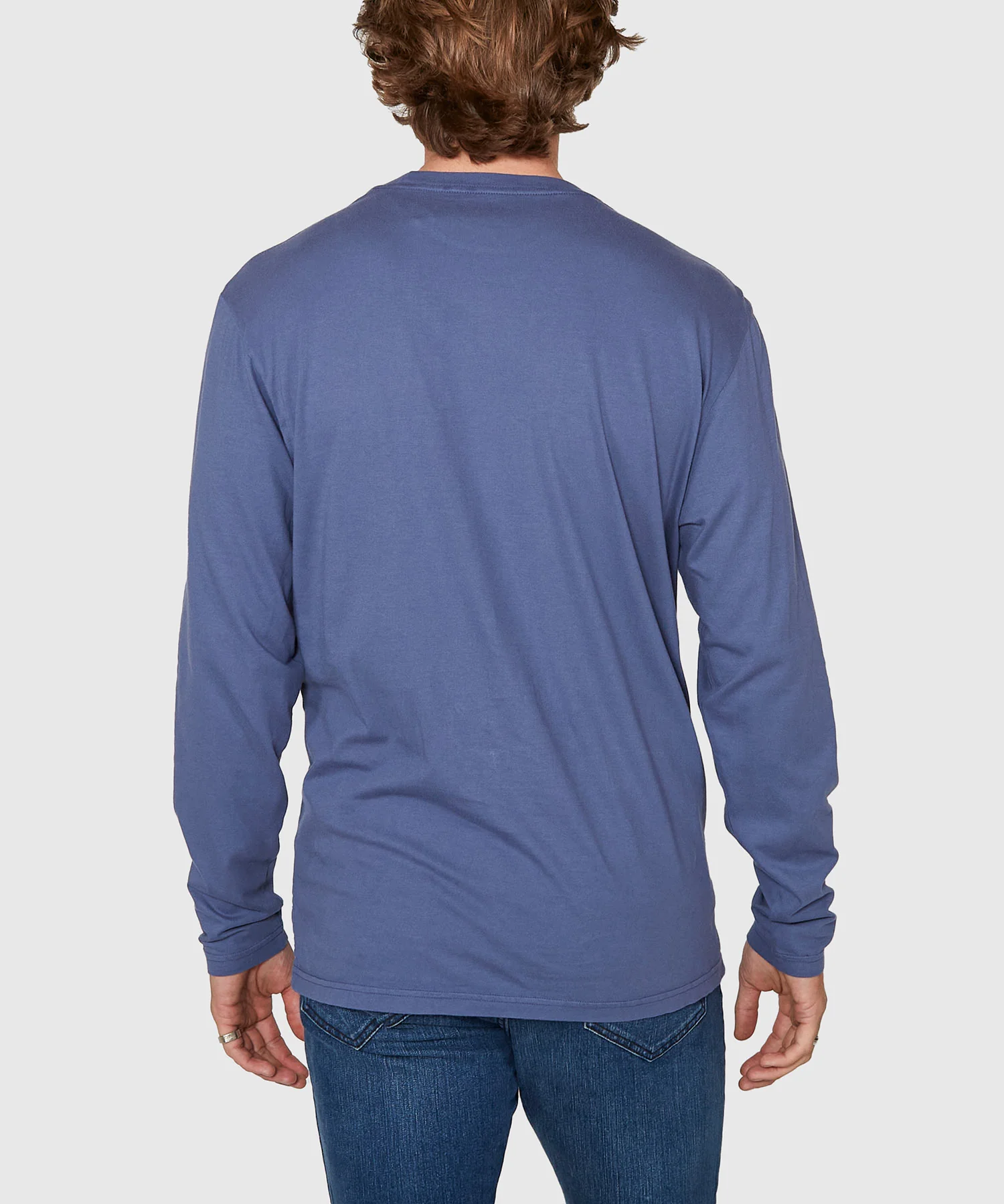 Westport Lifestyle Long Sleeve Ocean Washed Crew Neck Pocket T-Shirt - Image 26