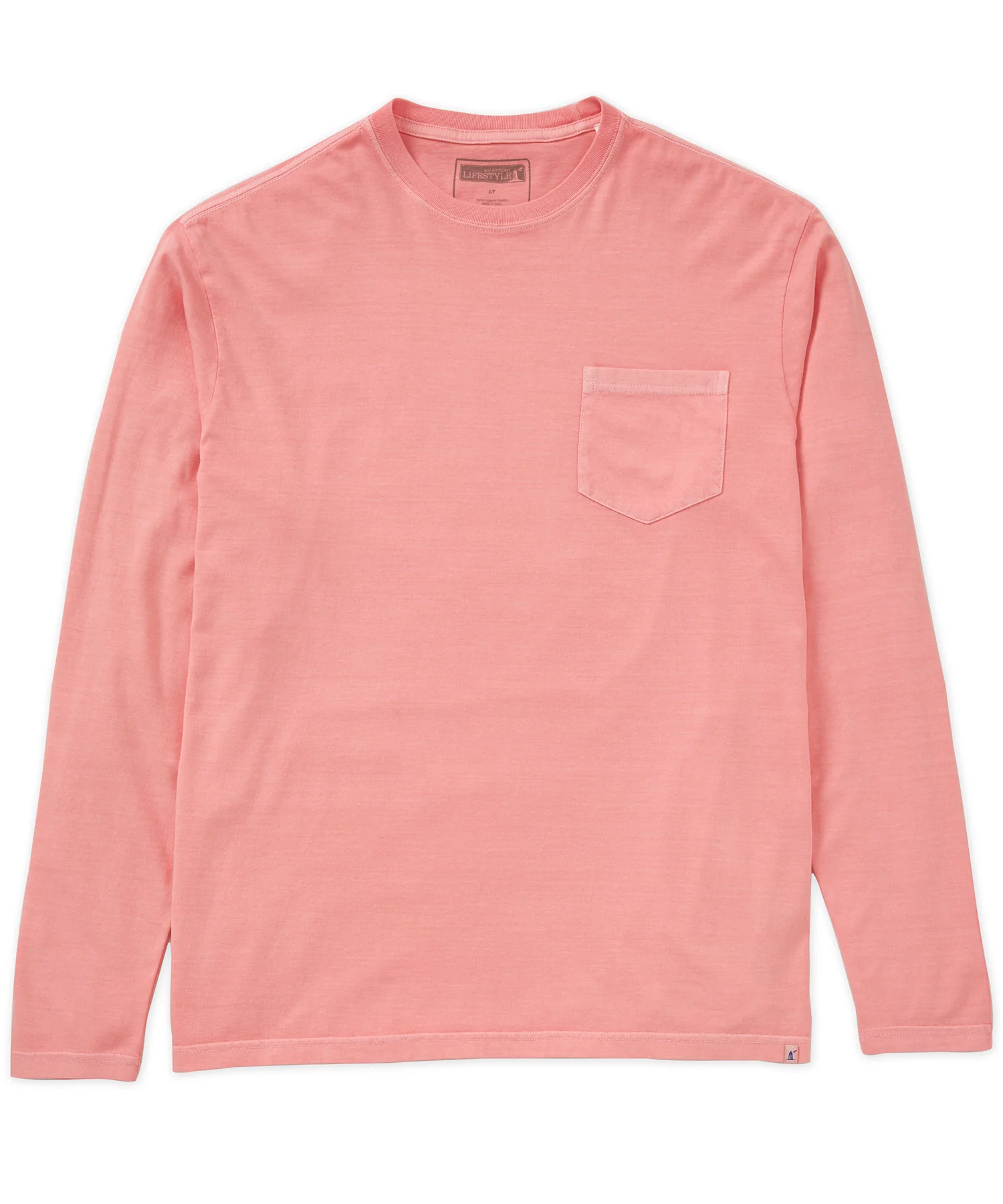 Westport Lifestyle Long Sleeve Ocean Washed Crew Neck Pocket T-Shirt - Image 27