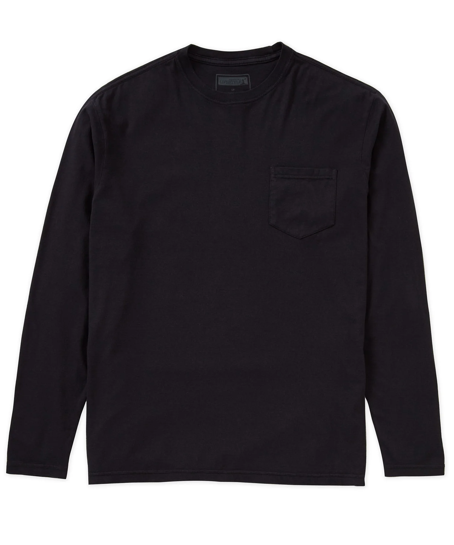 Westport Lifestyle Long Sleeve Ocean Washed Crew Neck Pocket T-Shirt - Image 3