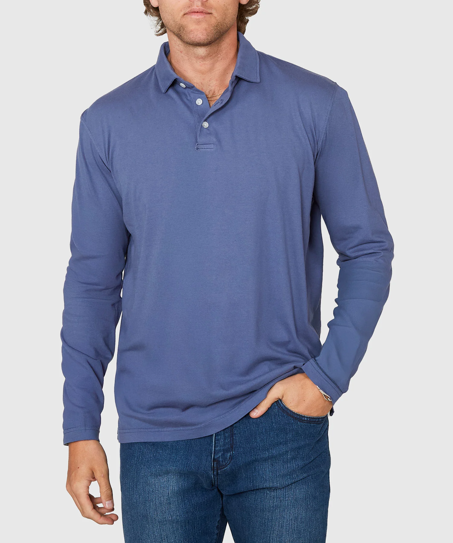 Westport Lifestyle Long Sleeve Ocean Washed Polo - Image 11