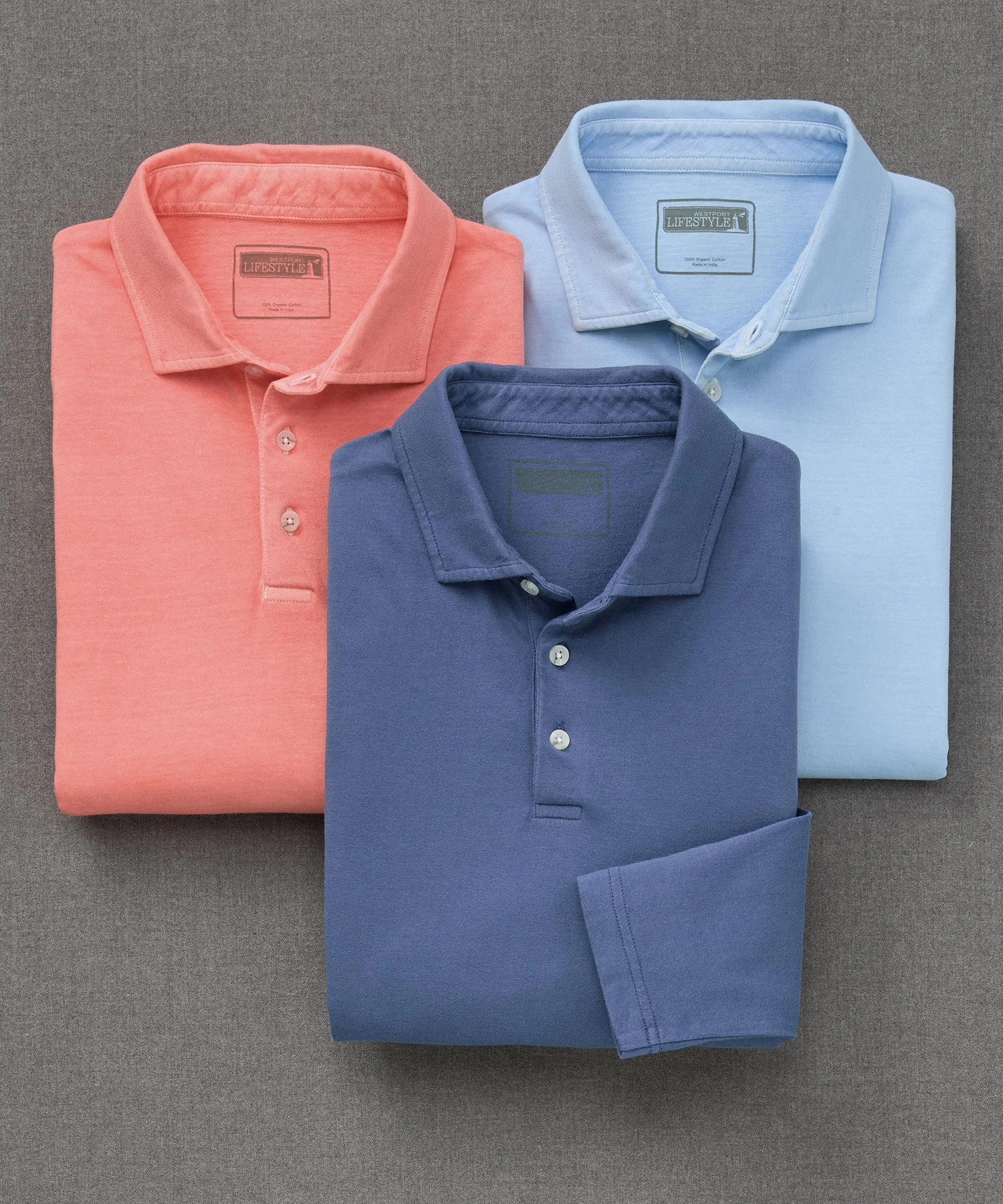 Westport Lifestyle Long Sleeve Ocean Washed Polo - Image 3