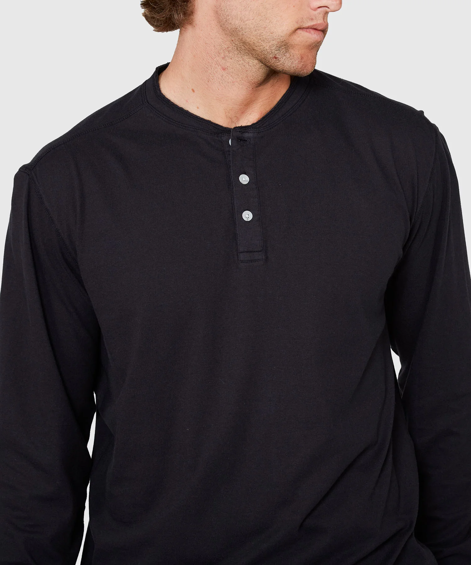 Westport Lifestyle Long Sleeve Ocean Washed Henley - Image 11