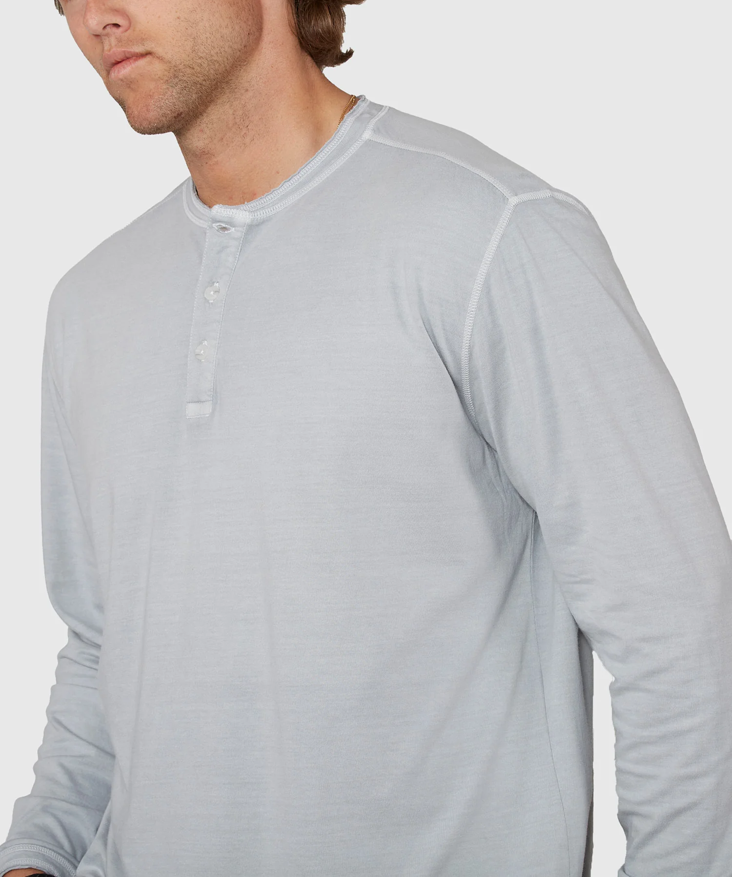 Westport Lifestyle Long Sleeve Ocean Washed Henley - Image 16