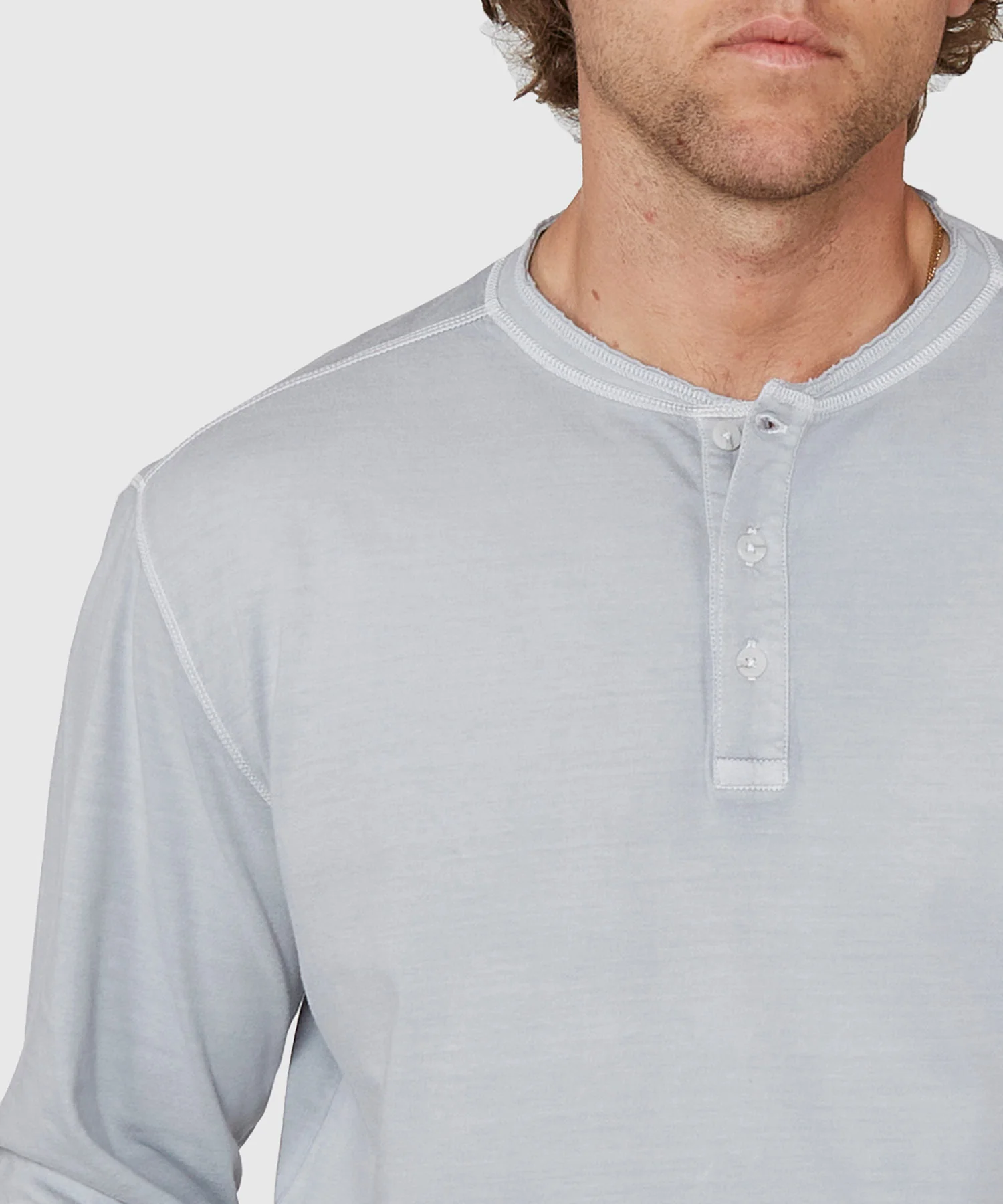 Westport Lifestyle Long Sleeve Ocean Washed Henley - Image 17
