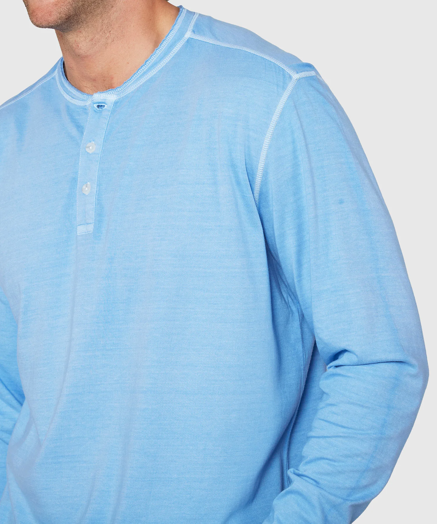 Westport Lifestyle Long Sleeve Ocean Washed Henley - Image 7