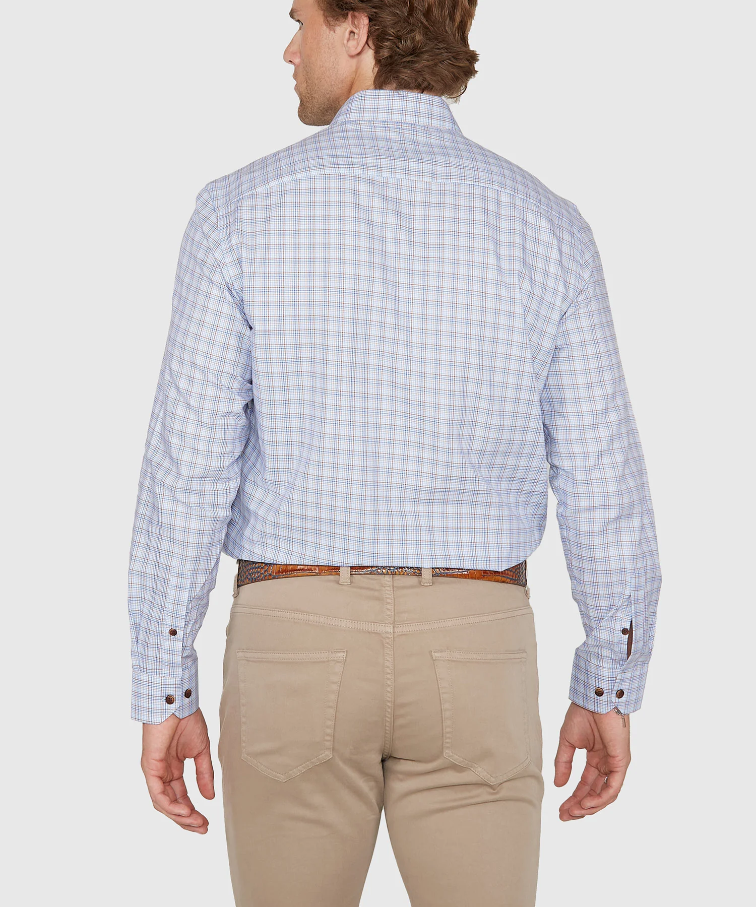 Westport Lifestyle Long Sleeve Button Down Collar Plaid Sport Shirt - Image 4