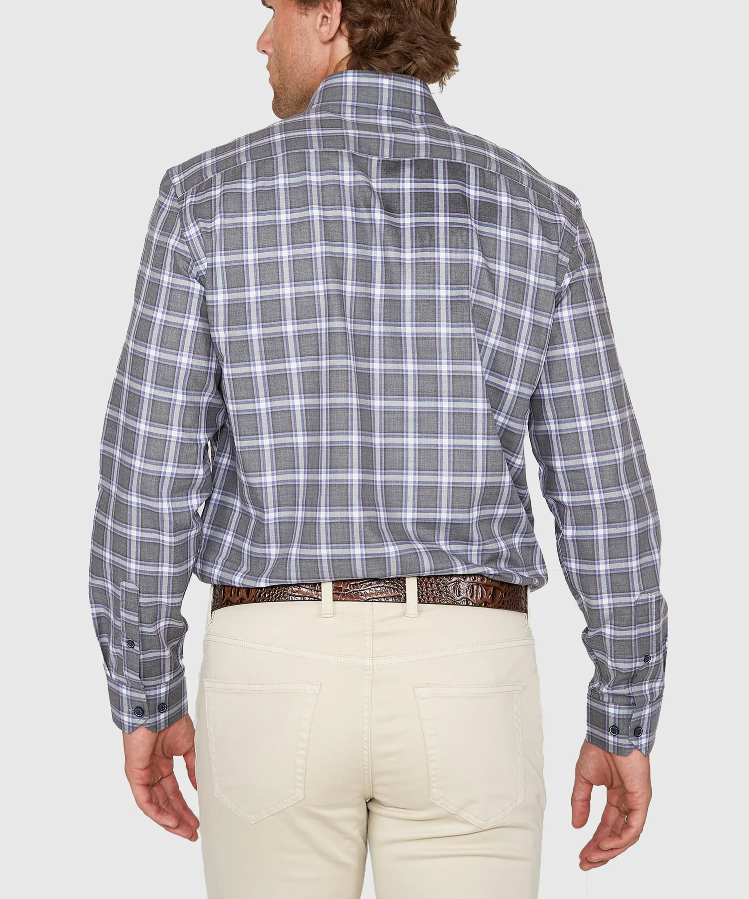 Westport Lifestyle Long Sleeve Button Down Collar Plaid Sport Shirt - Image 5