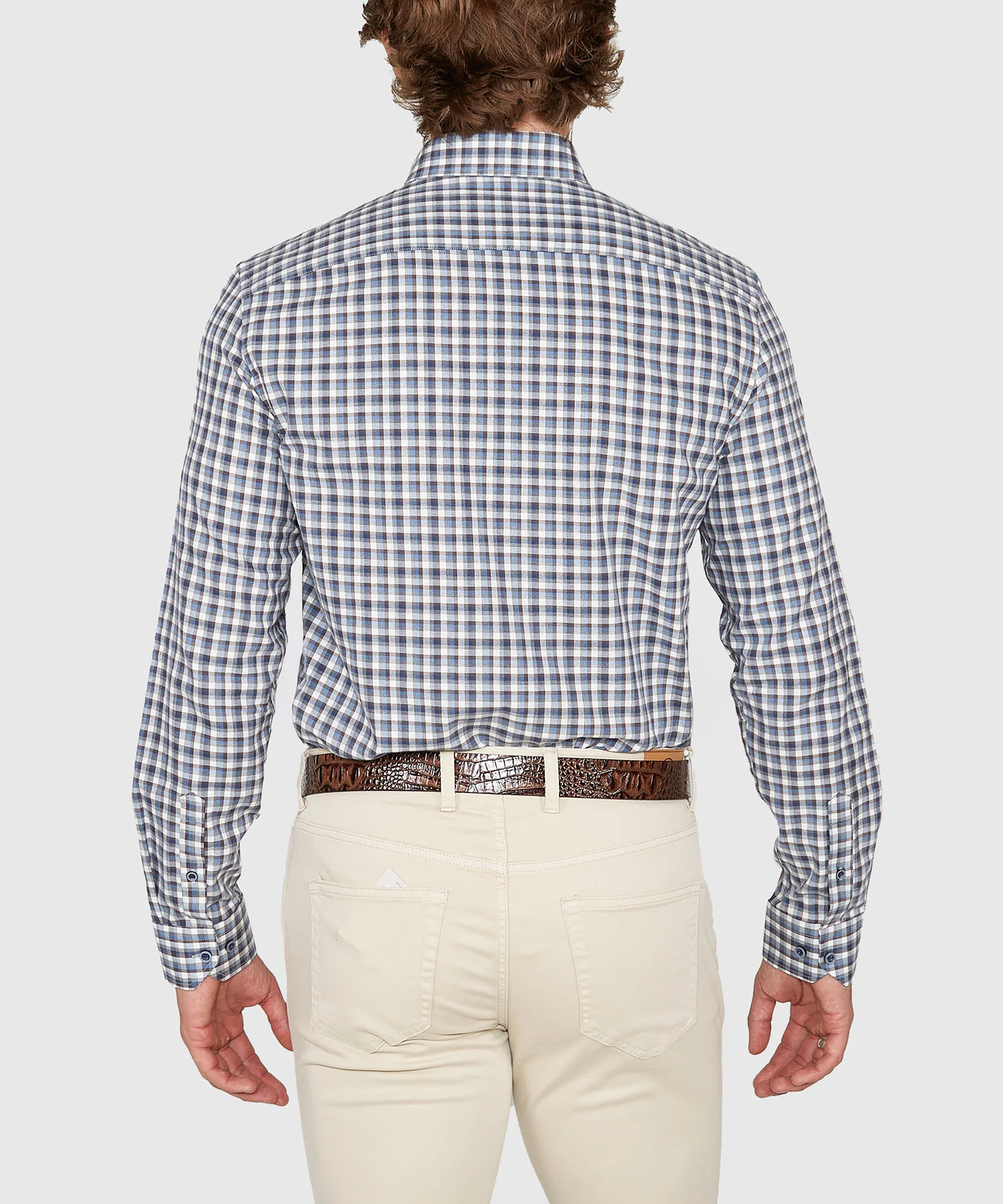 Westport Lifestyle Long Sleeve Button Down Collar Plaid Sport Shirt - Image 5