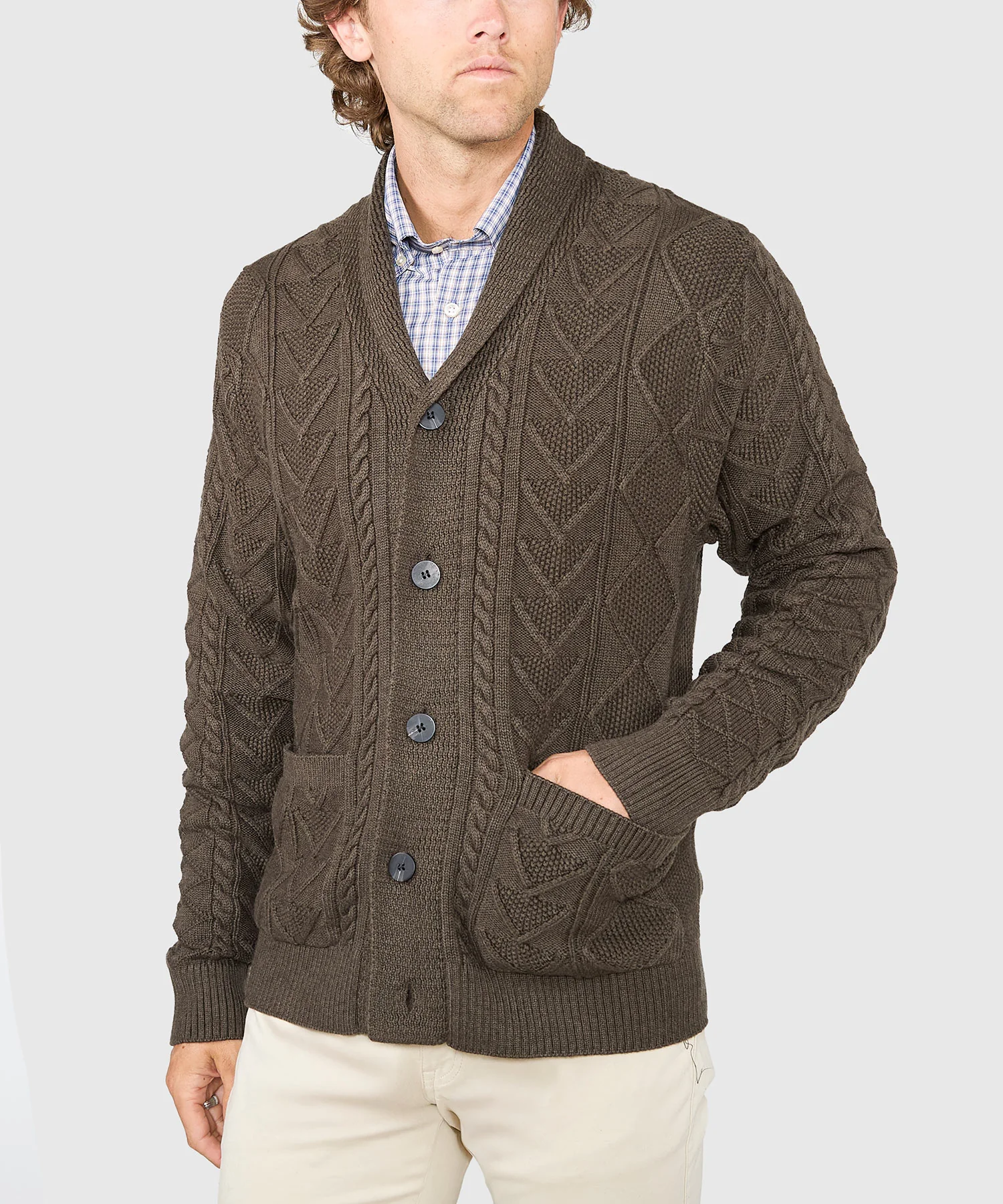 Westport Black Aztec Cable Cardigan - Image 4