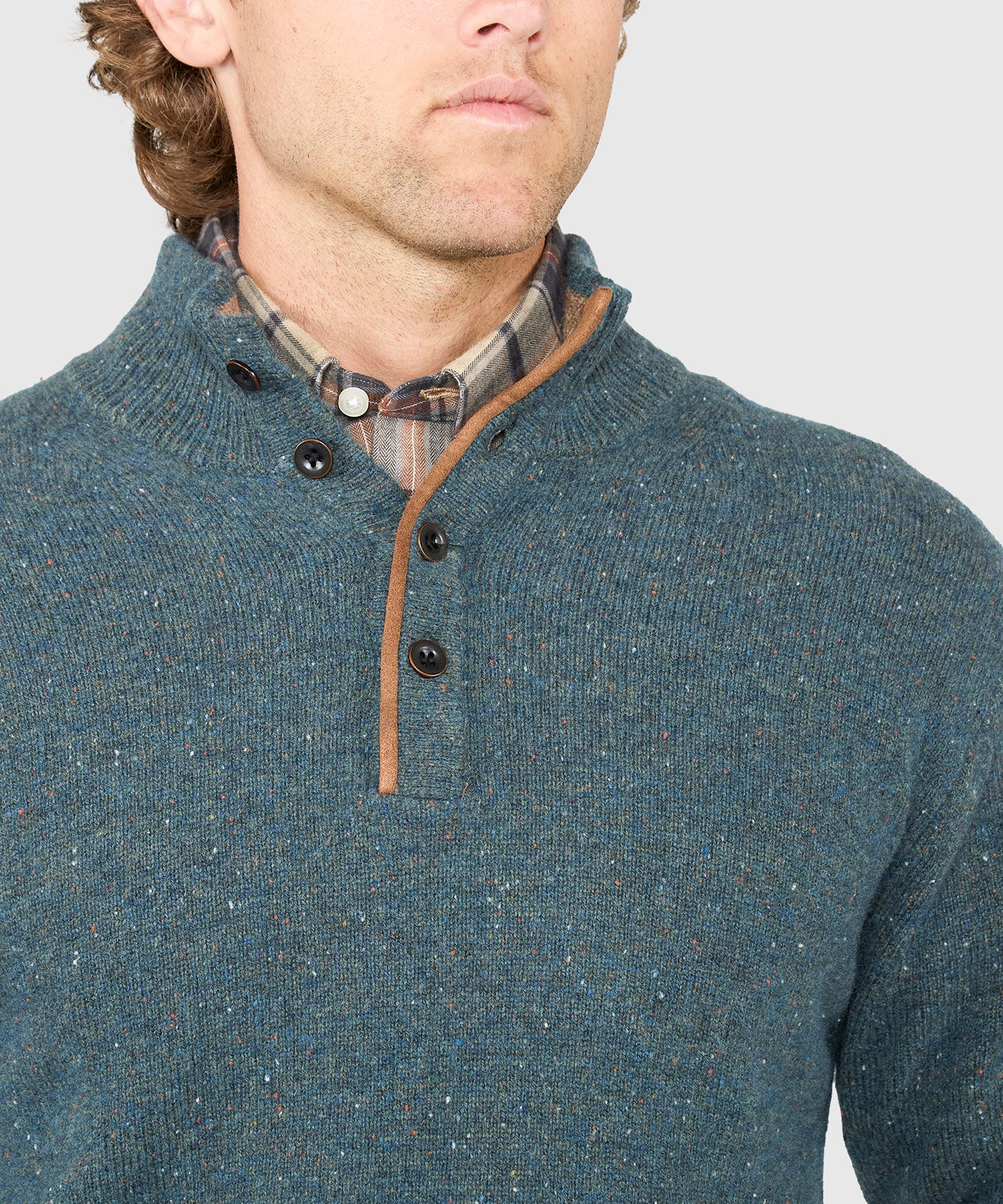 Westport Black Benson Donegal Button Mock Sweater - Image 11
