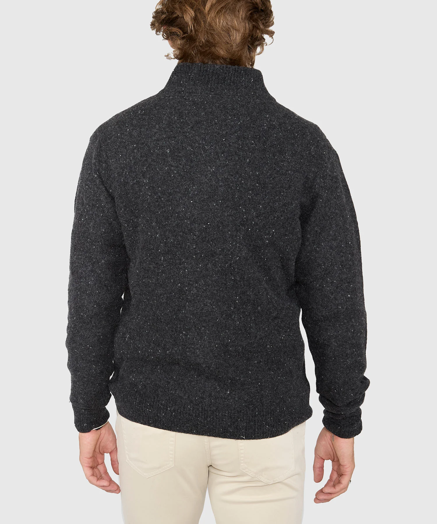 Westport Black Benson Donegal Button Mock Sweater - Image 4