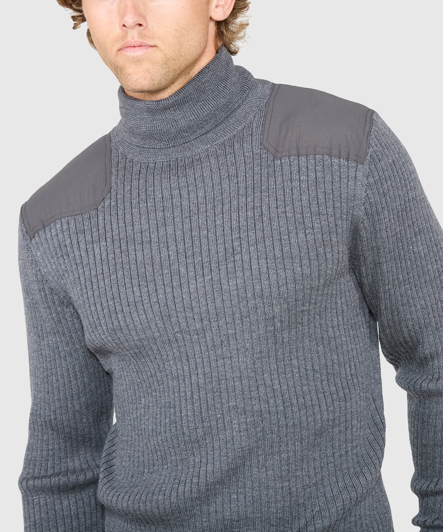 Westport Black Ribbed Military Turtleneck Pullover - Image 5