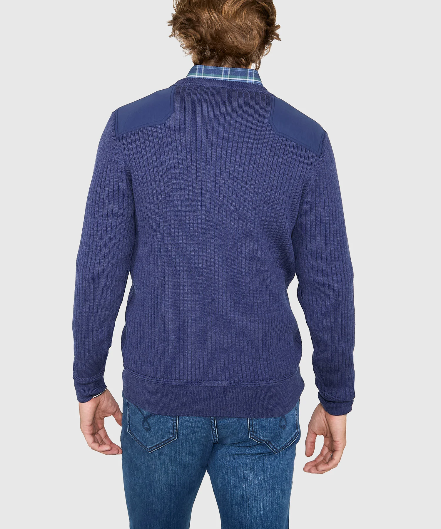 Westport Black Ribbed Military Crew Neck Pullover - Image 3
