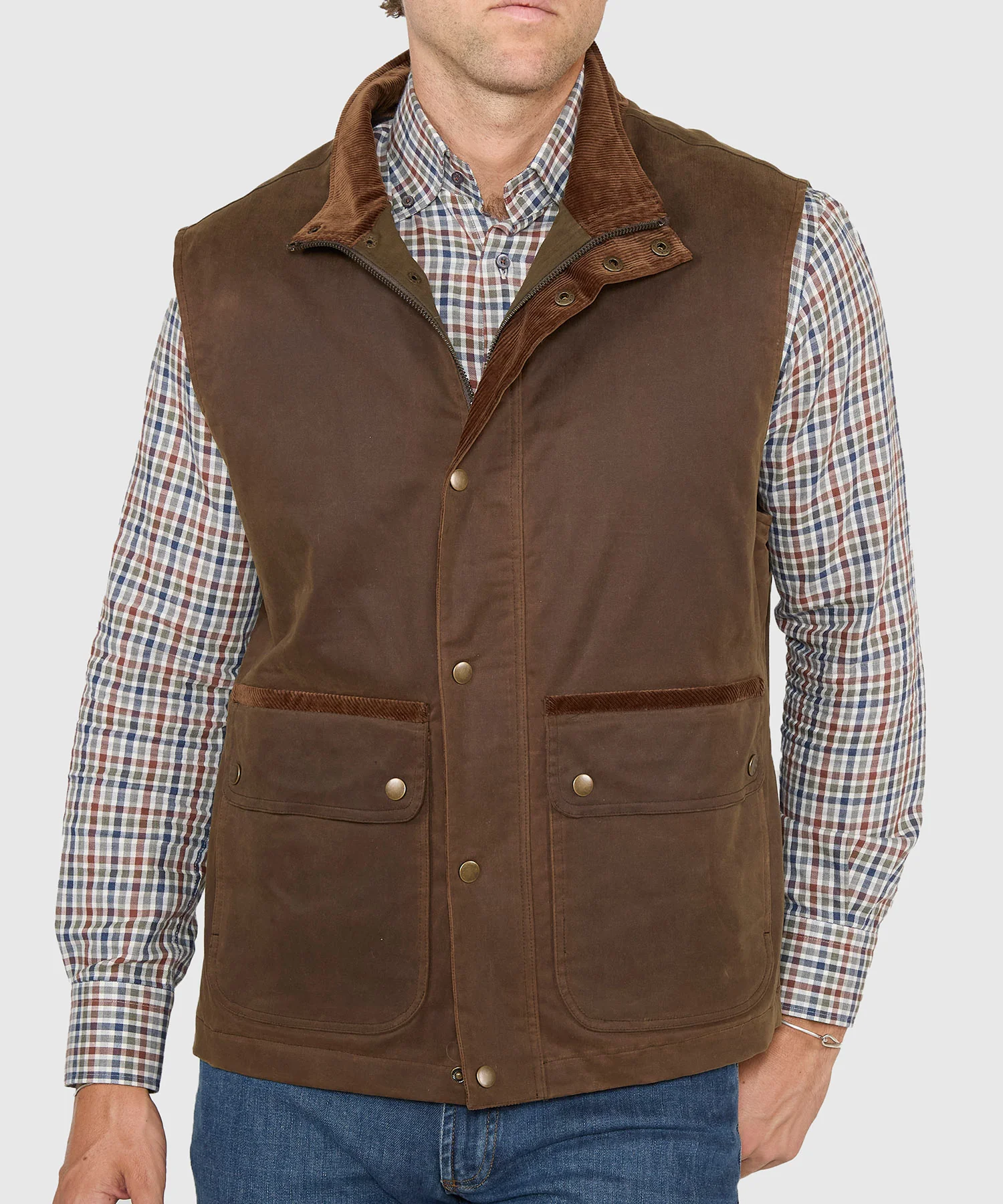 Westport Black Hudson Waxed Cotton Vest - Image 3