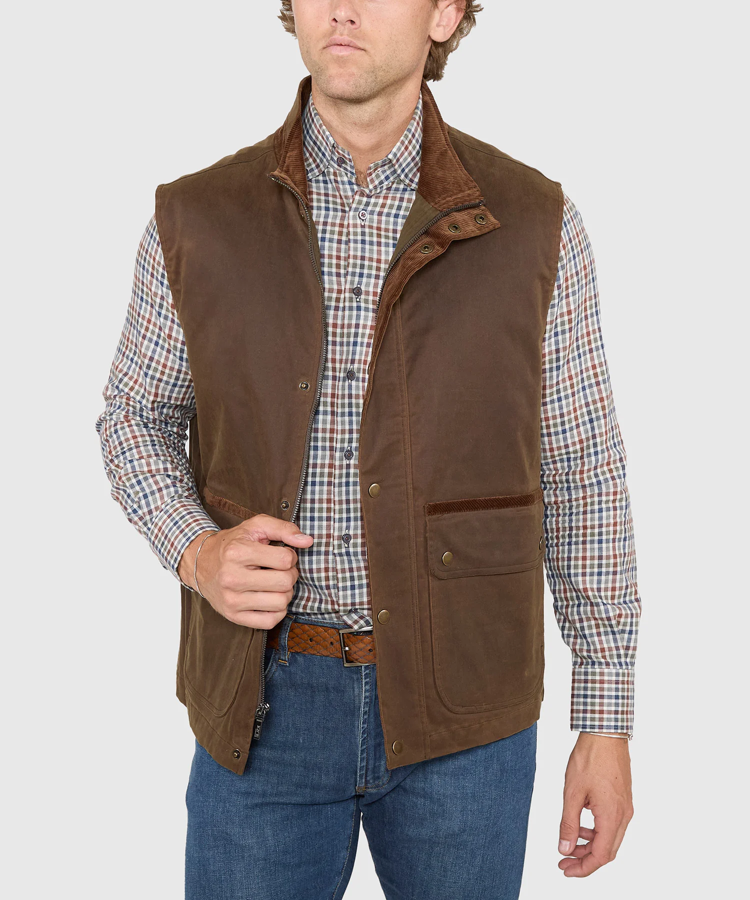 Westport Black Hudson Waxed Cotton Vest - Image 4