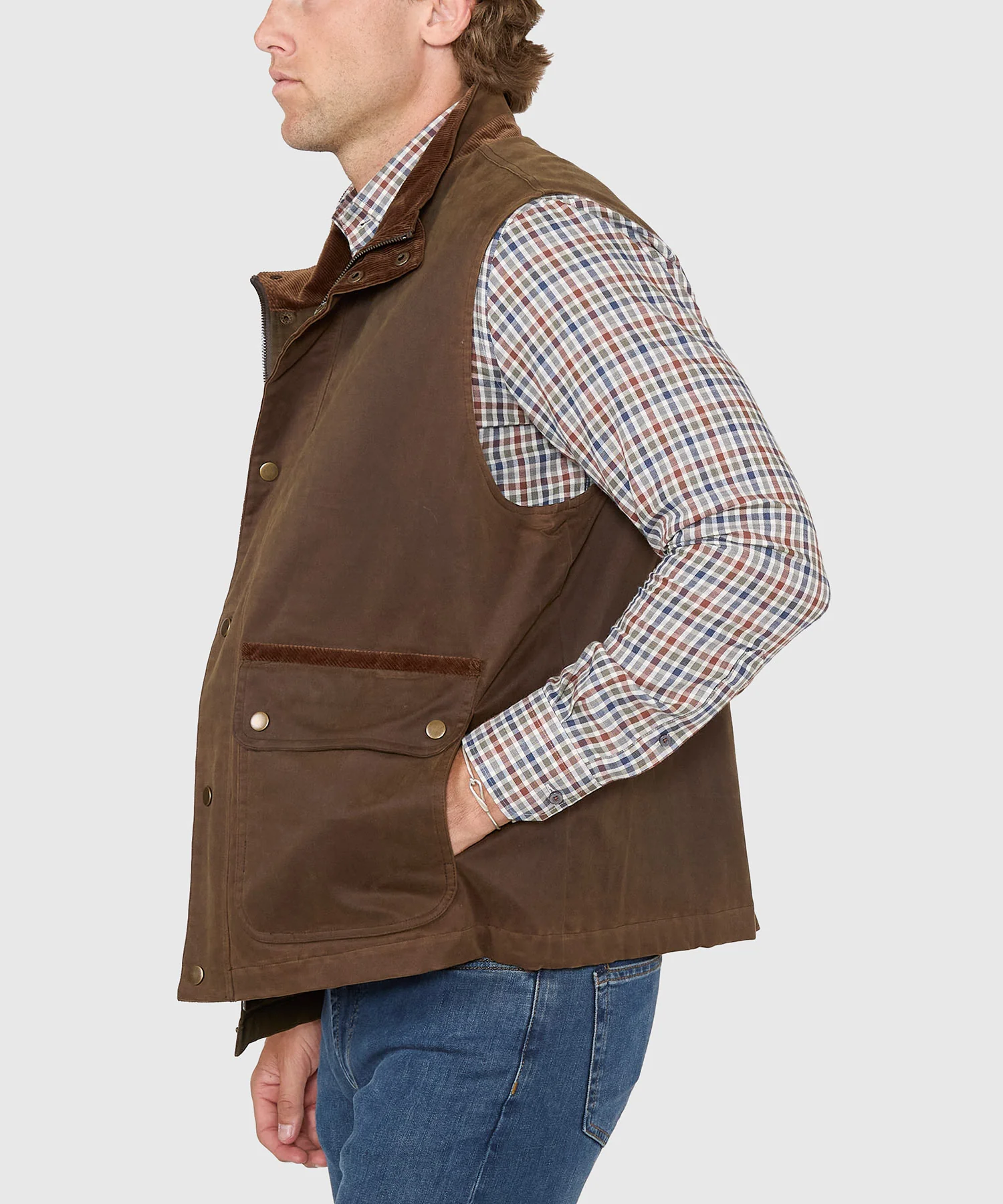 Westport Black Hudson Waxed Cotton Vest - Image 5