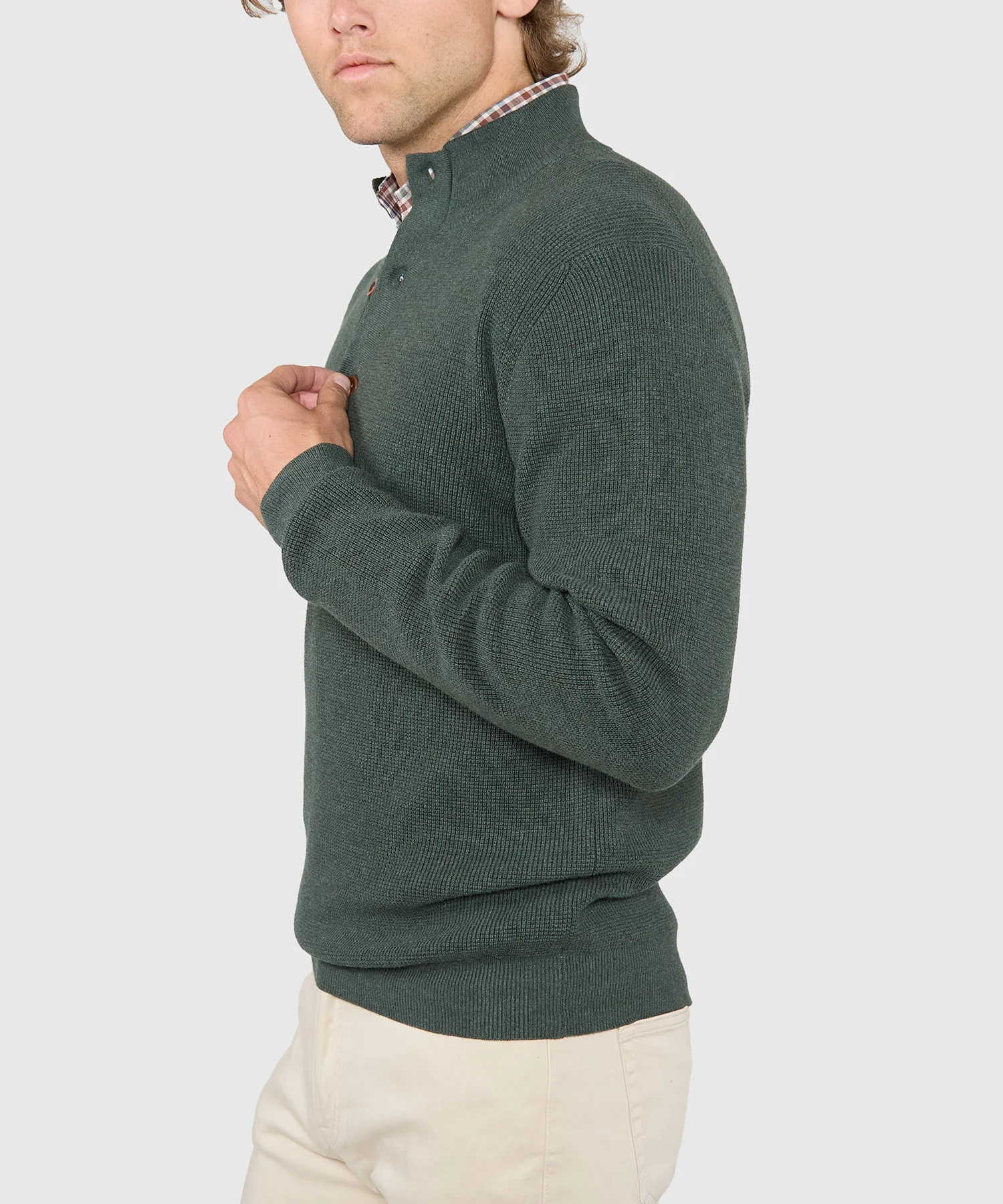 Westport Black Legacy Cotton Cashmere Button Mock Sweater - Image 13