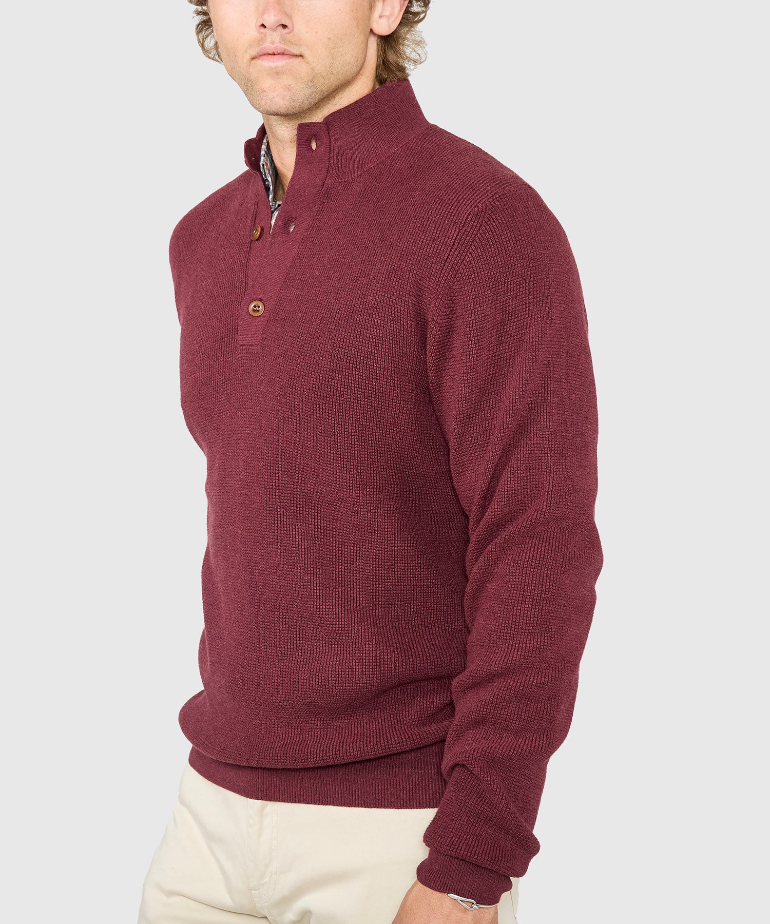 Westport Black Legacy Cotton Cashmere Button Mock Sweater - Image 3