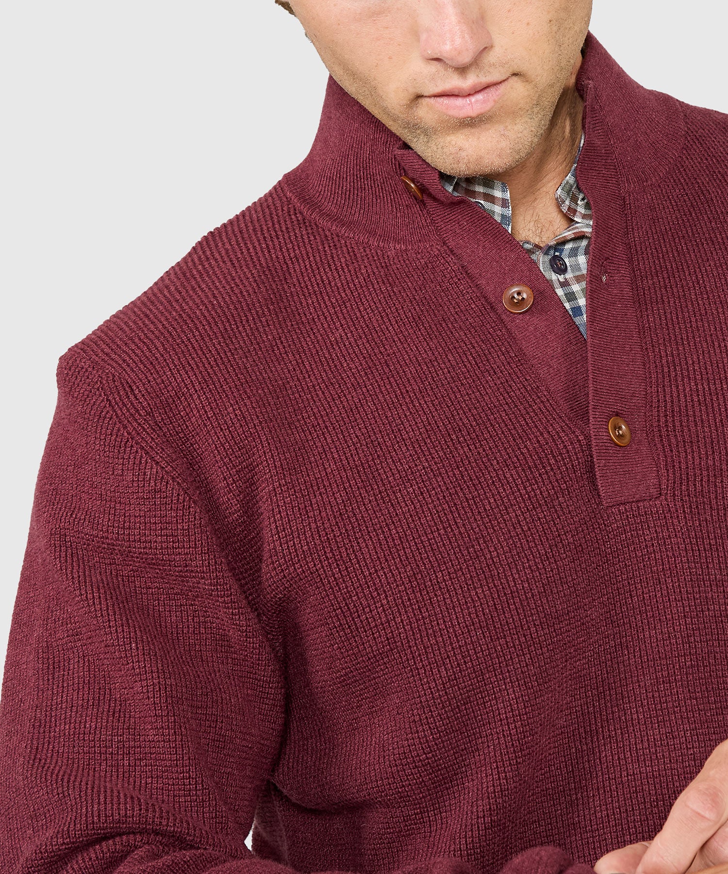 Westport Black Legacy Cotton Cashmere Button Mock Sweater - Image 4