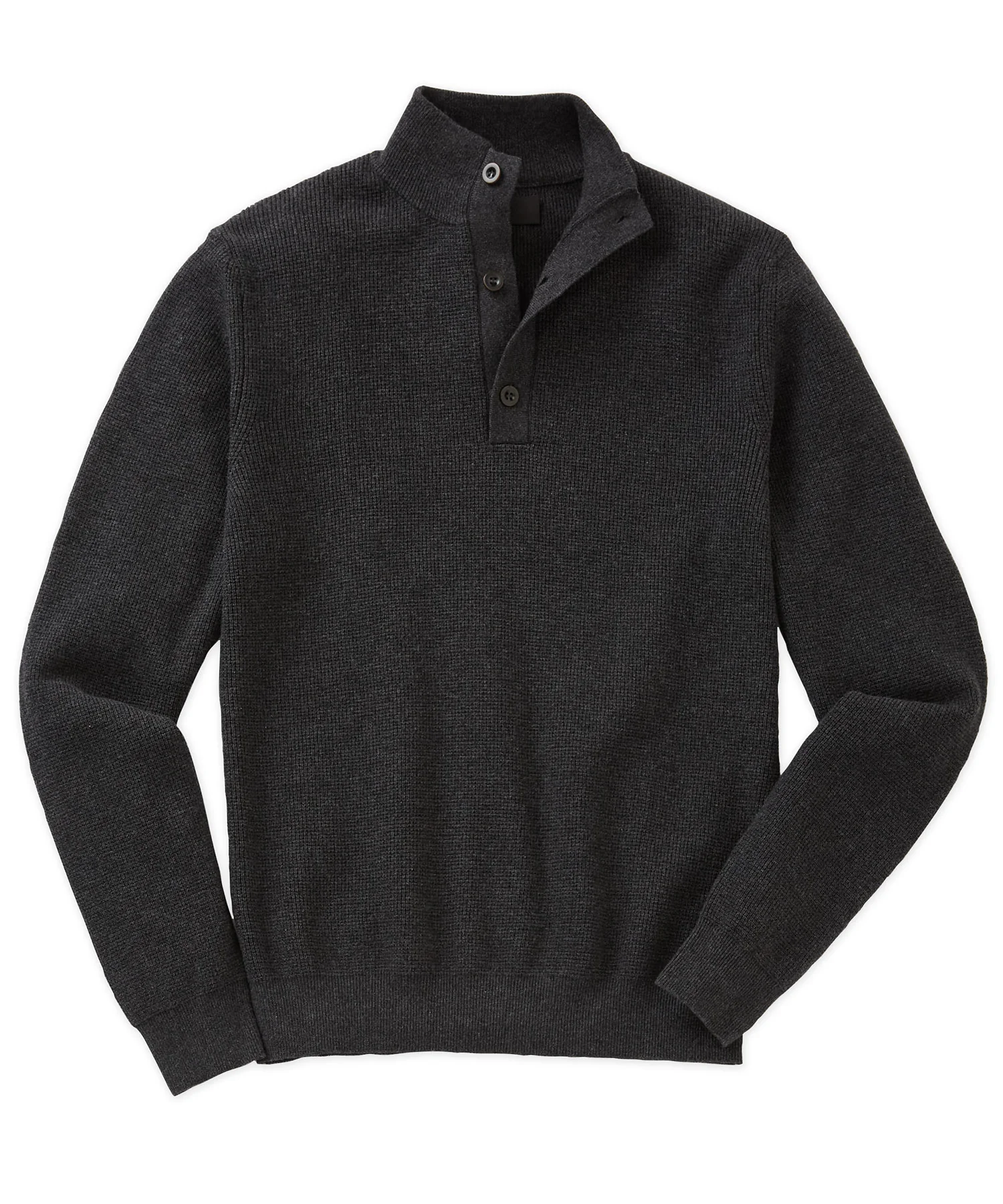 Westport Black Legacy Cotton Cashmere Button Mock Sweater - Image 6