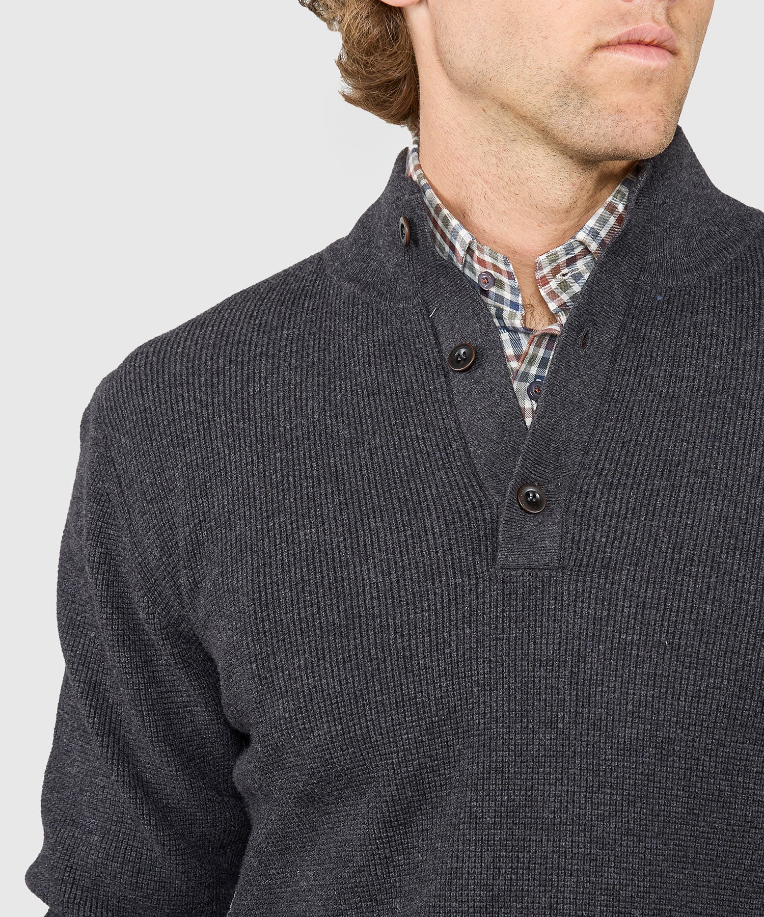 Westport Black Legacy Cotton Cashmere Button Mock Sweater - Image 9