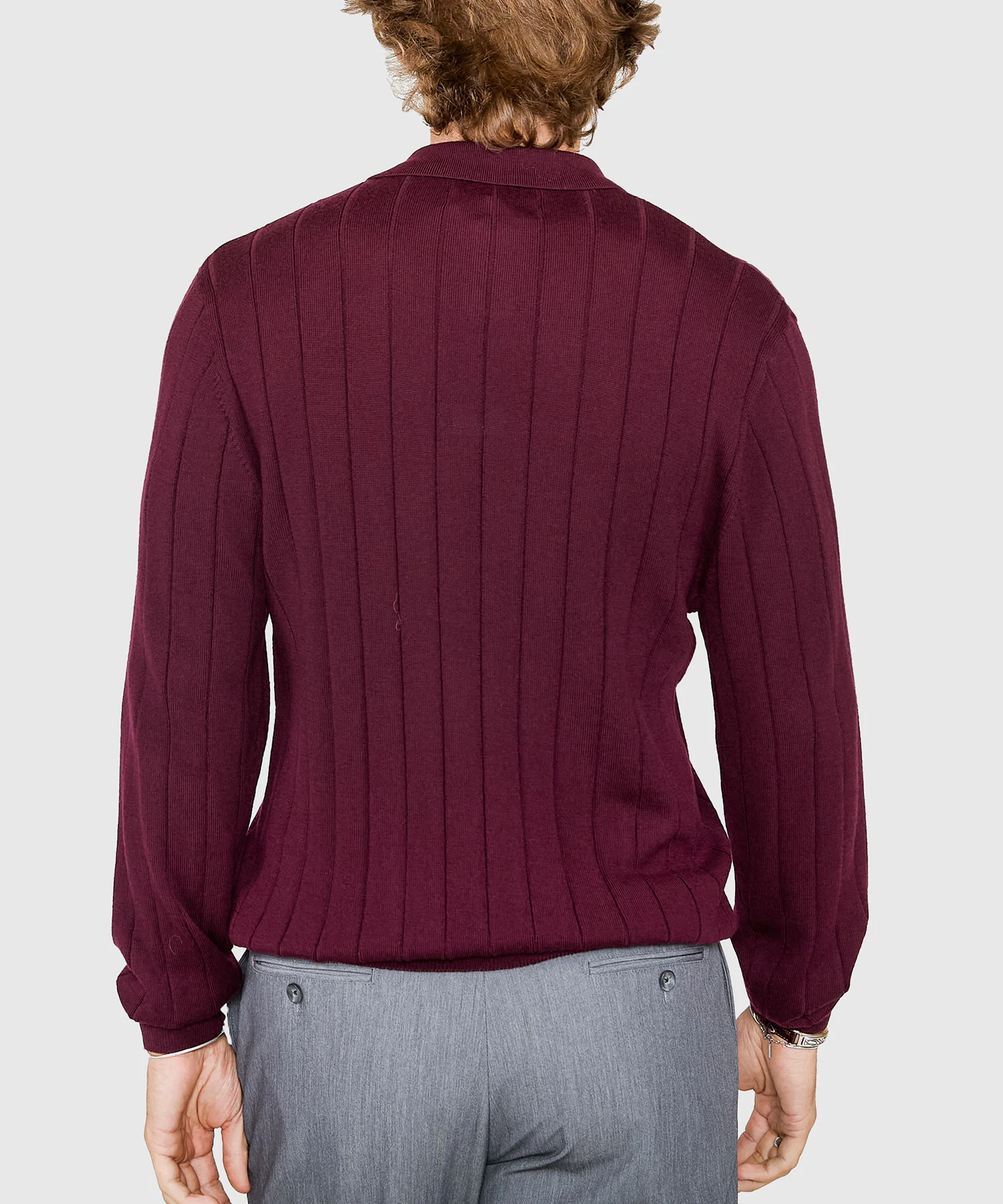 Westport Black Long Sleeve Palermo Merino Johnny Collar Polo - Image 11