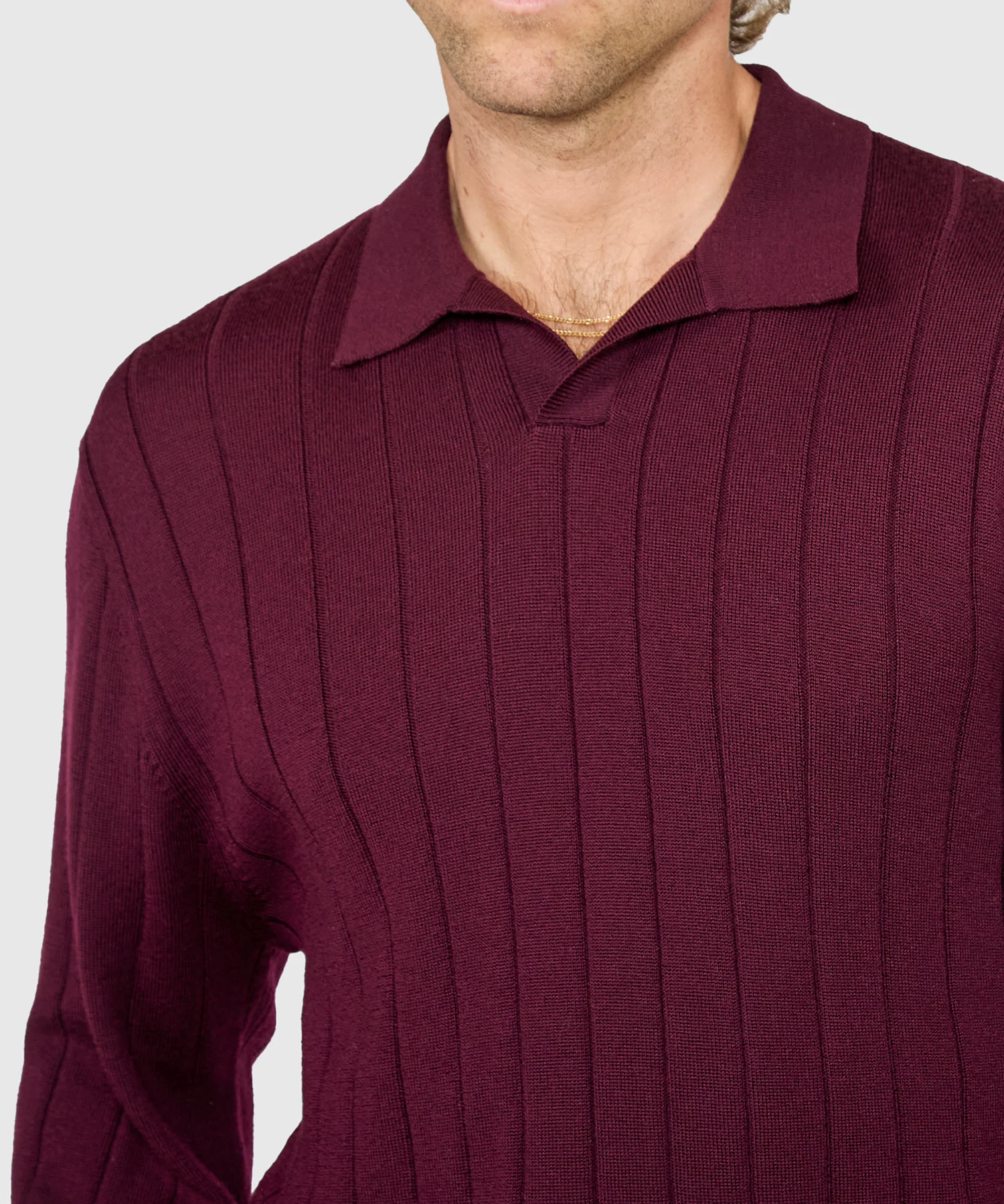 Westport Black Long Sleeve Palermo Merino Johnny Collar Polo - Image 13