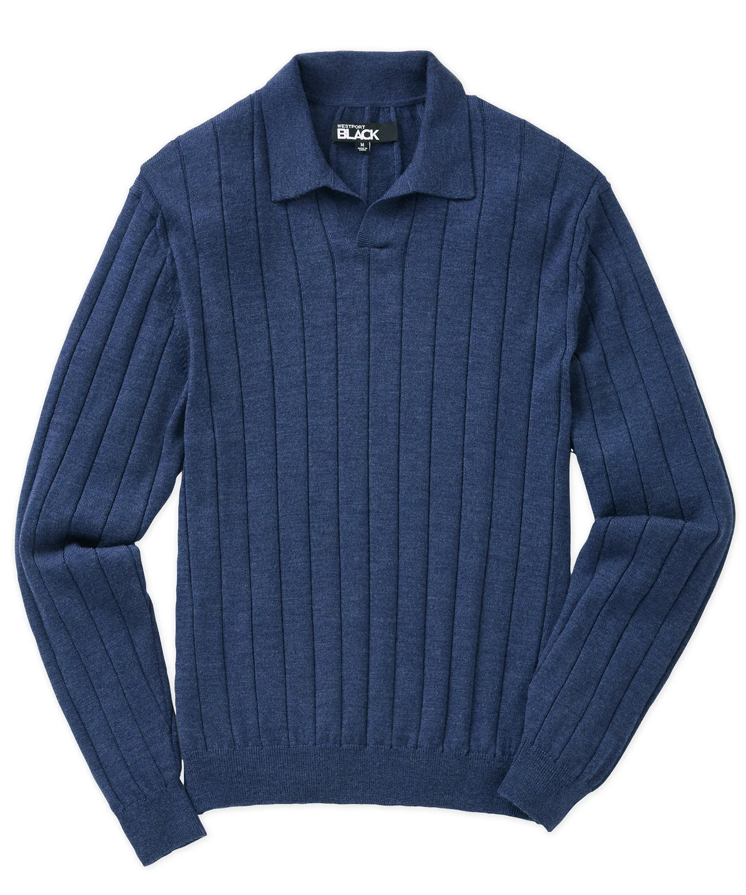 Westport Black Long Sleeve Palermo Merino Johnny Collar Polo - Image 14