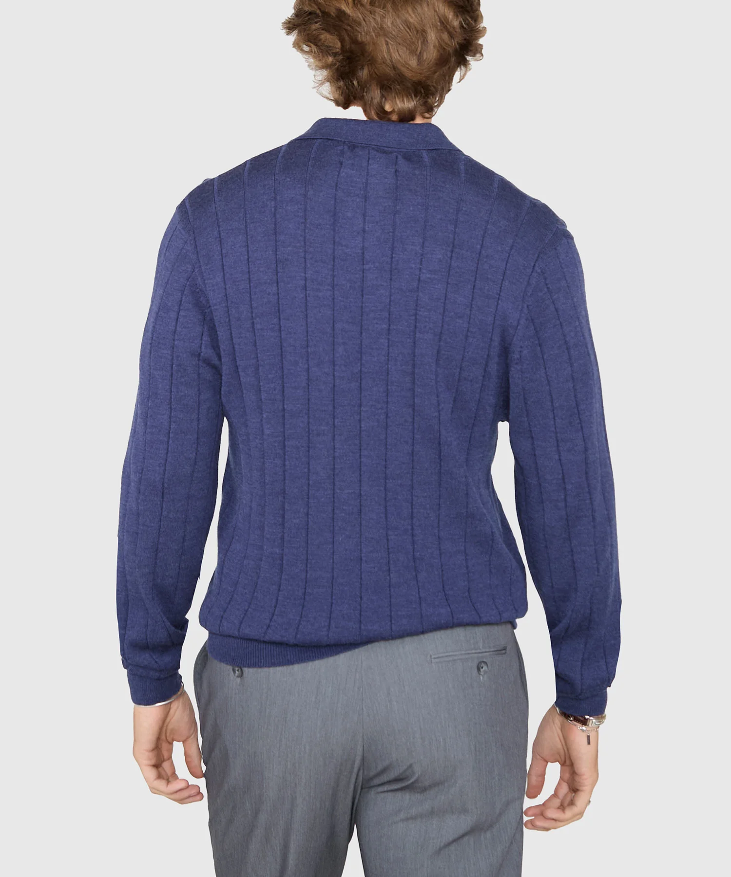 Westport Black Long Sleeve Palermo Merino Johnny Collar Polo - Image 16