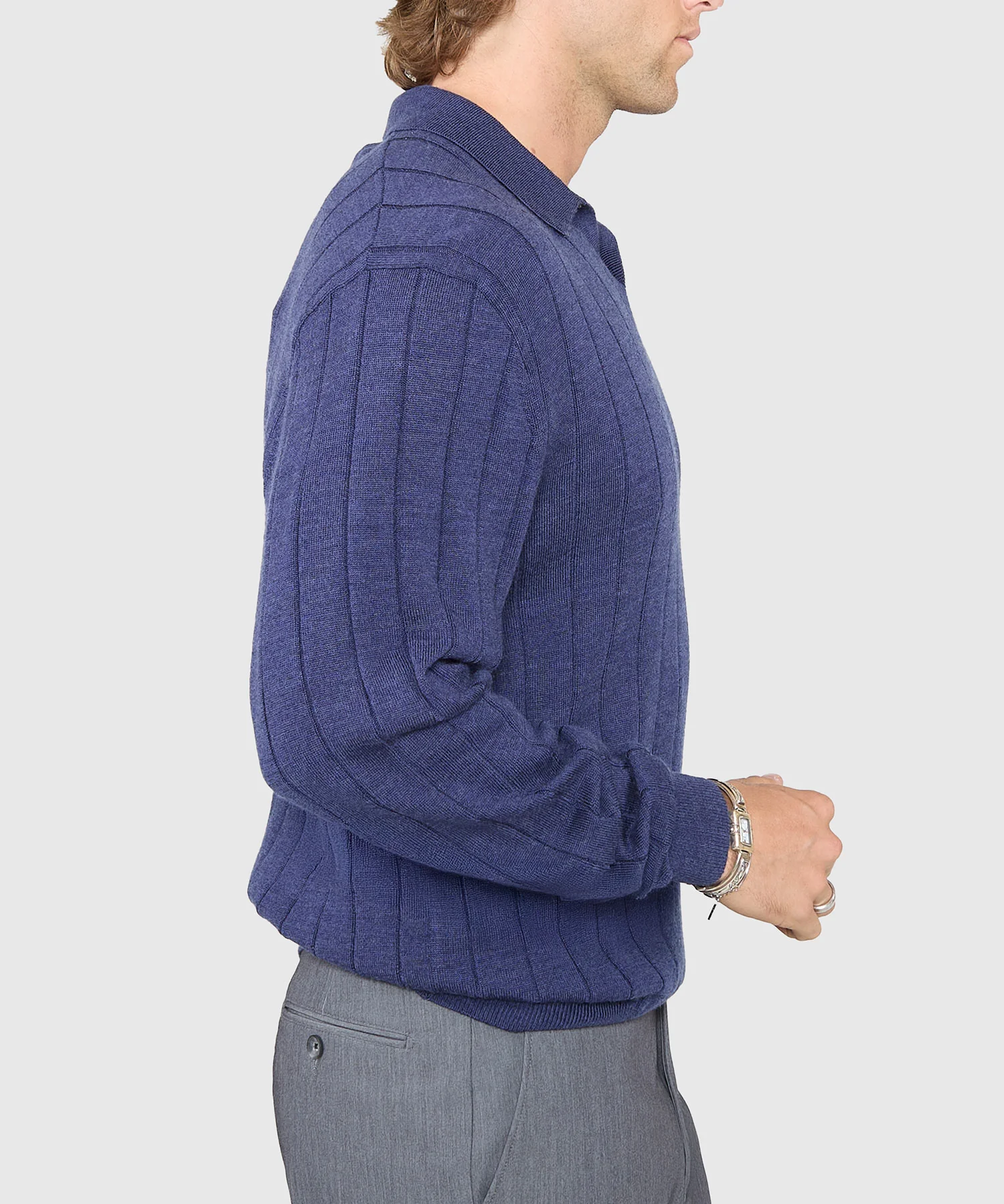 Westport Black Long Sleeve Palermo Merino Johnny Collar Polo - Image 17