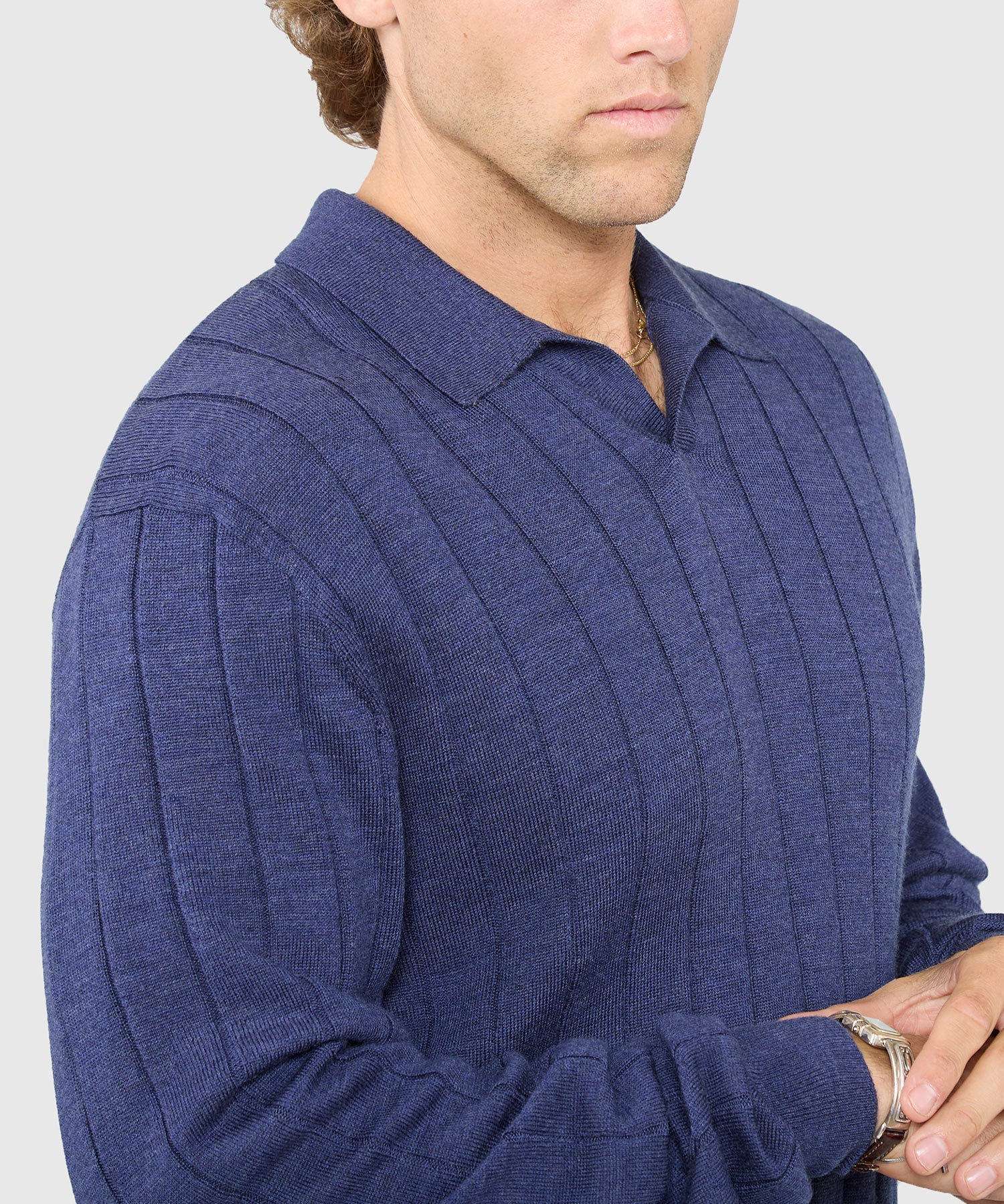 Westport Black Long Sleeve Palermo Merino Johnny Collar Polo - Image 18