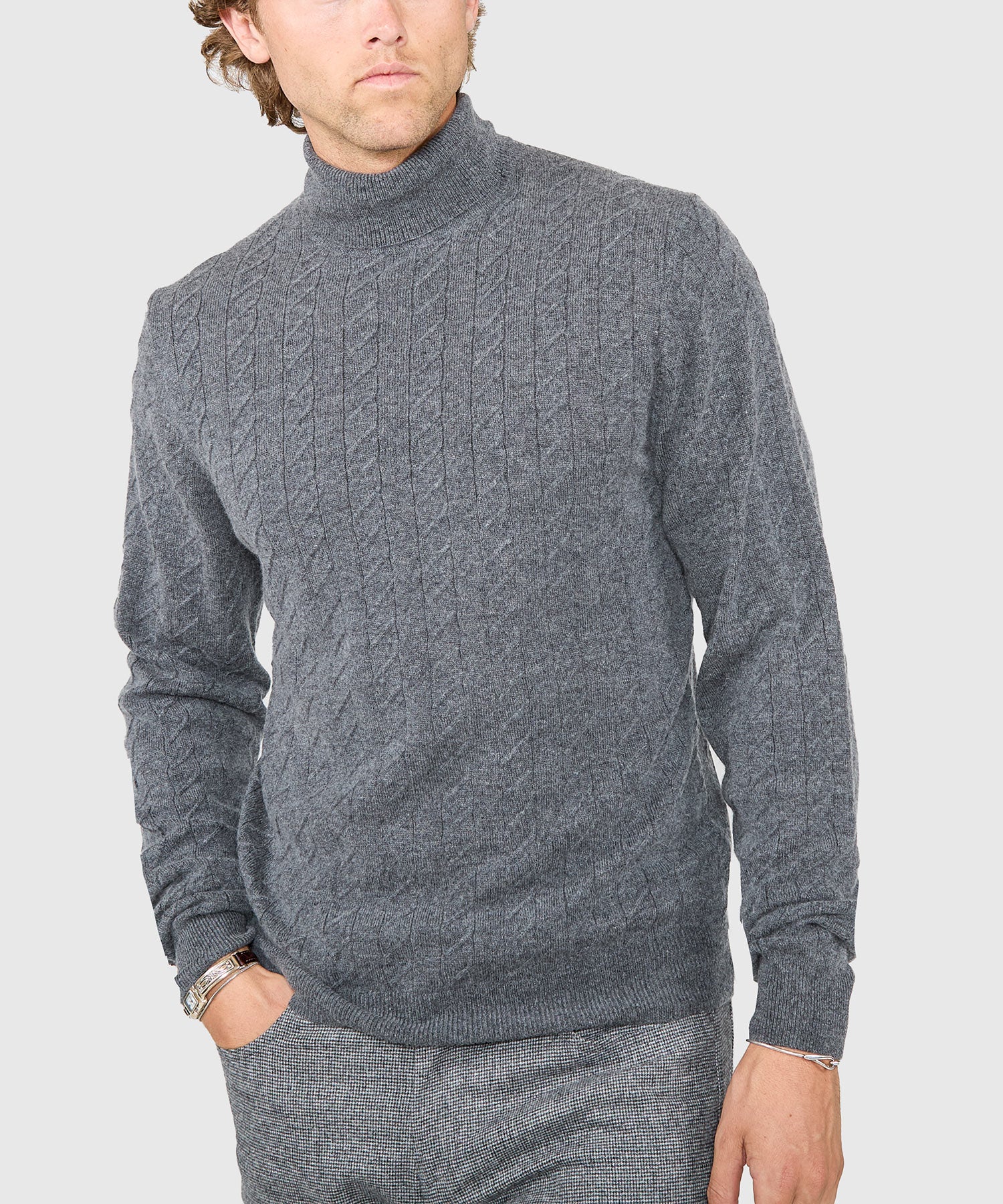 Westport Black Long Sleeve Alpine Cable Turtleneck Sweater - Image 6