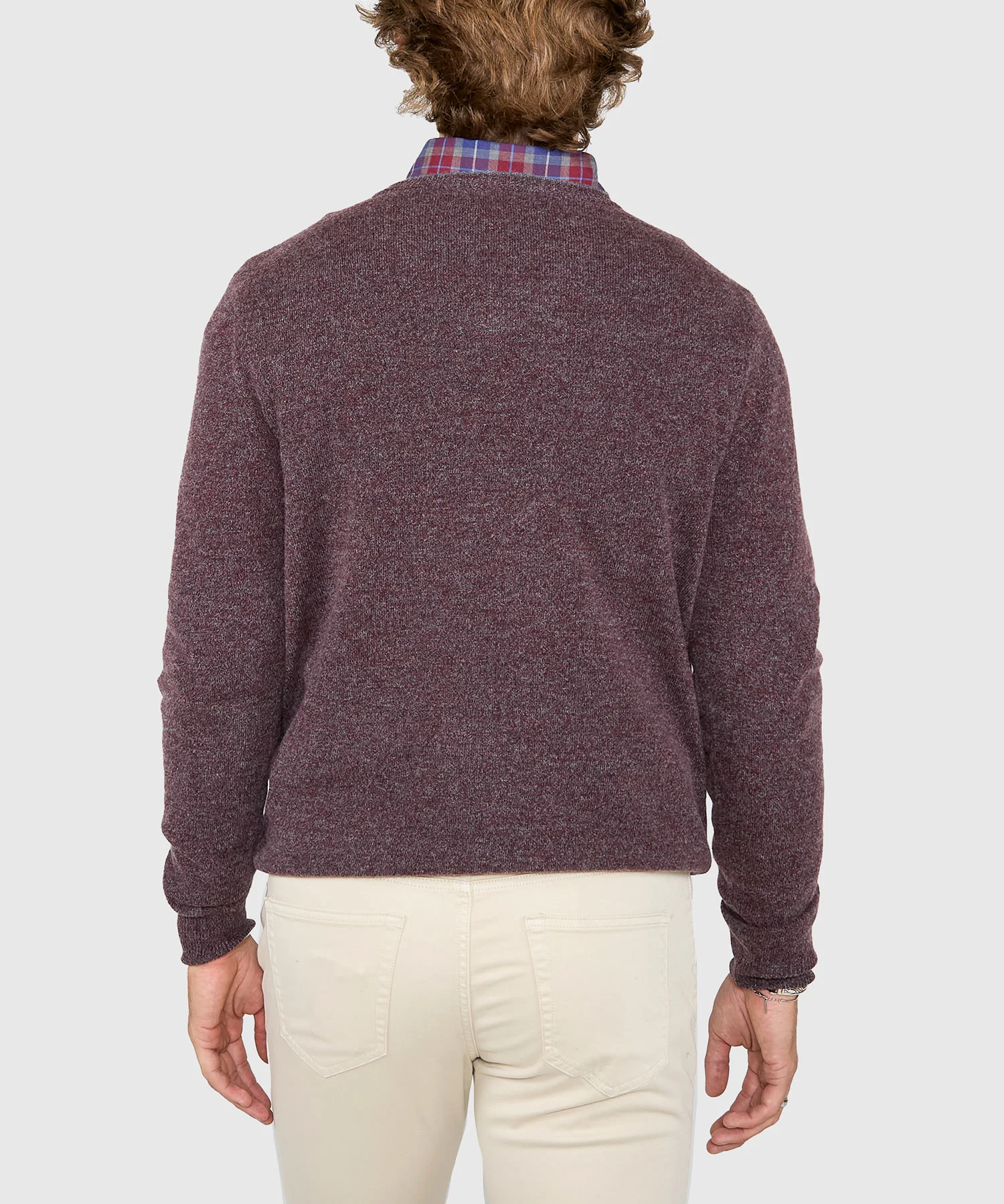 Westport Black Carmichael Cashmere Blend Mouline V-Neck Sweater - Image 11
