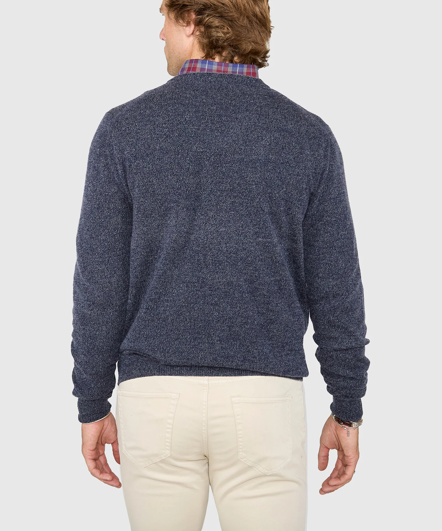 Westport Black Carmichael Cashmere Blend Mouline V-Neck Sweater - Image 14