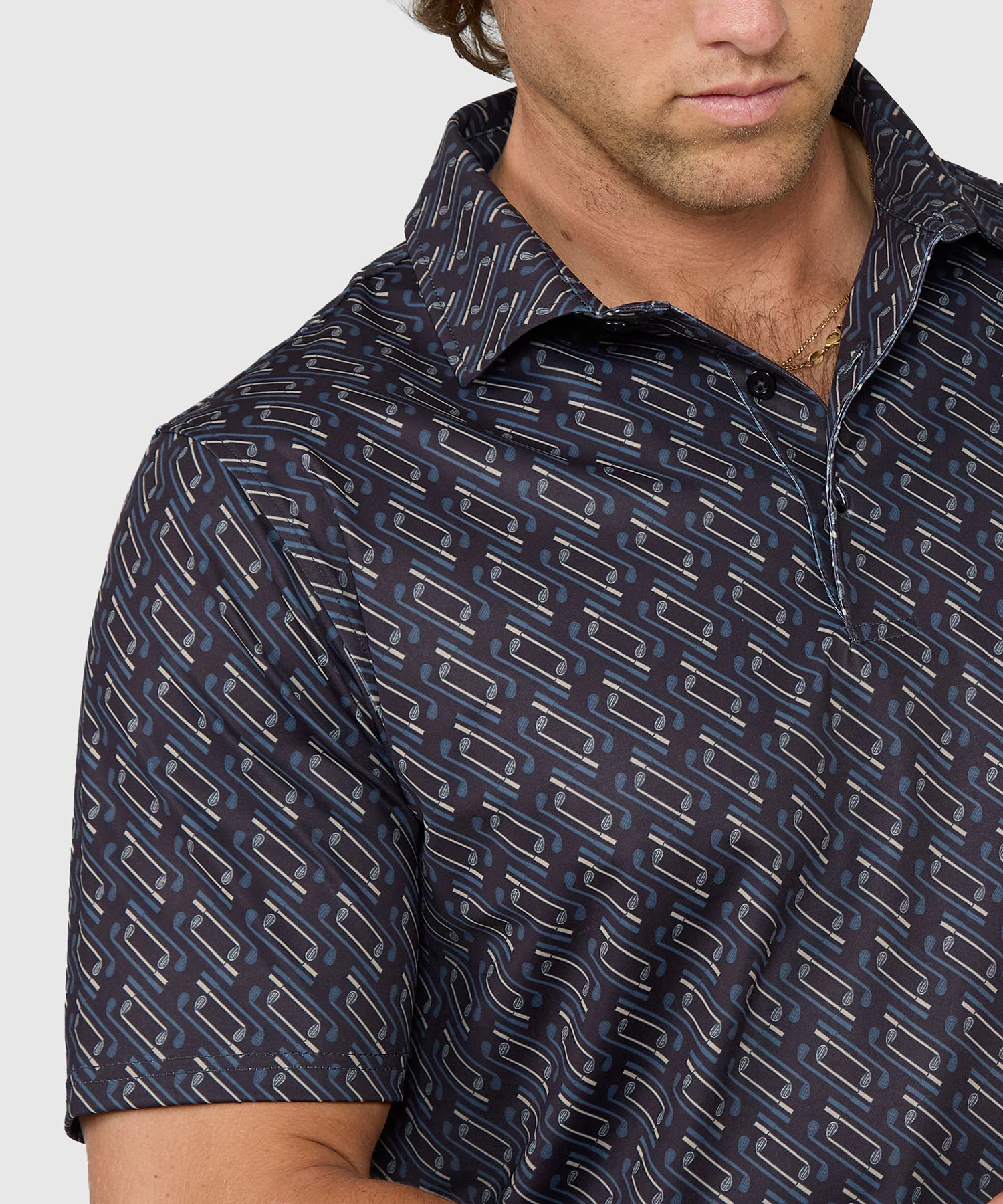 Westport Lifestyle Short Sleeve Clubs Print Performance Polo - Image 4