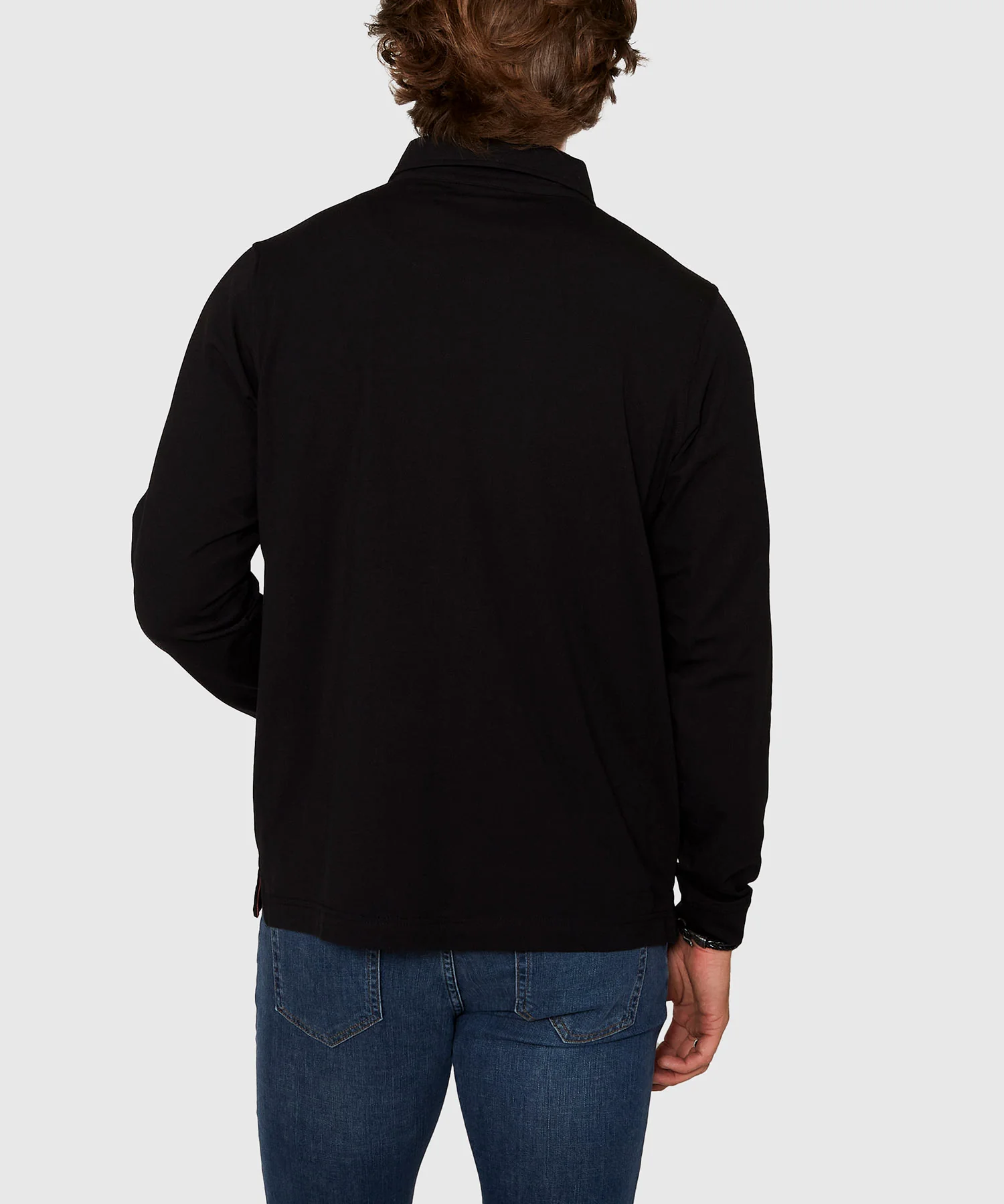 Westport No-Tuck Long Sleeve Stretch Cotton Rich Contrast Trim Placket Polo - Image 10