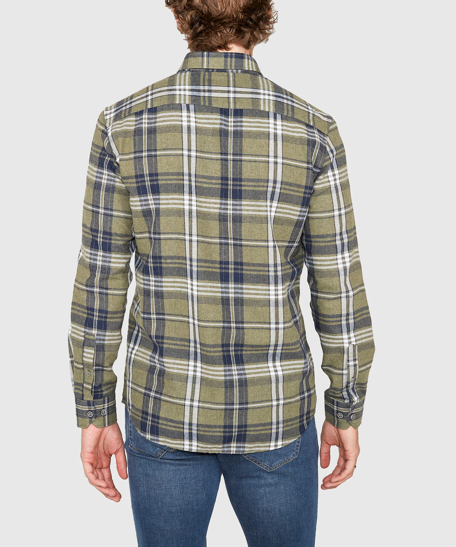 Westport Lifestyle Long Sleeve Button Down Collar Flannel Sport Shirt - Image 6