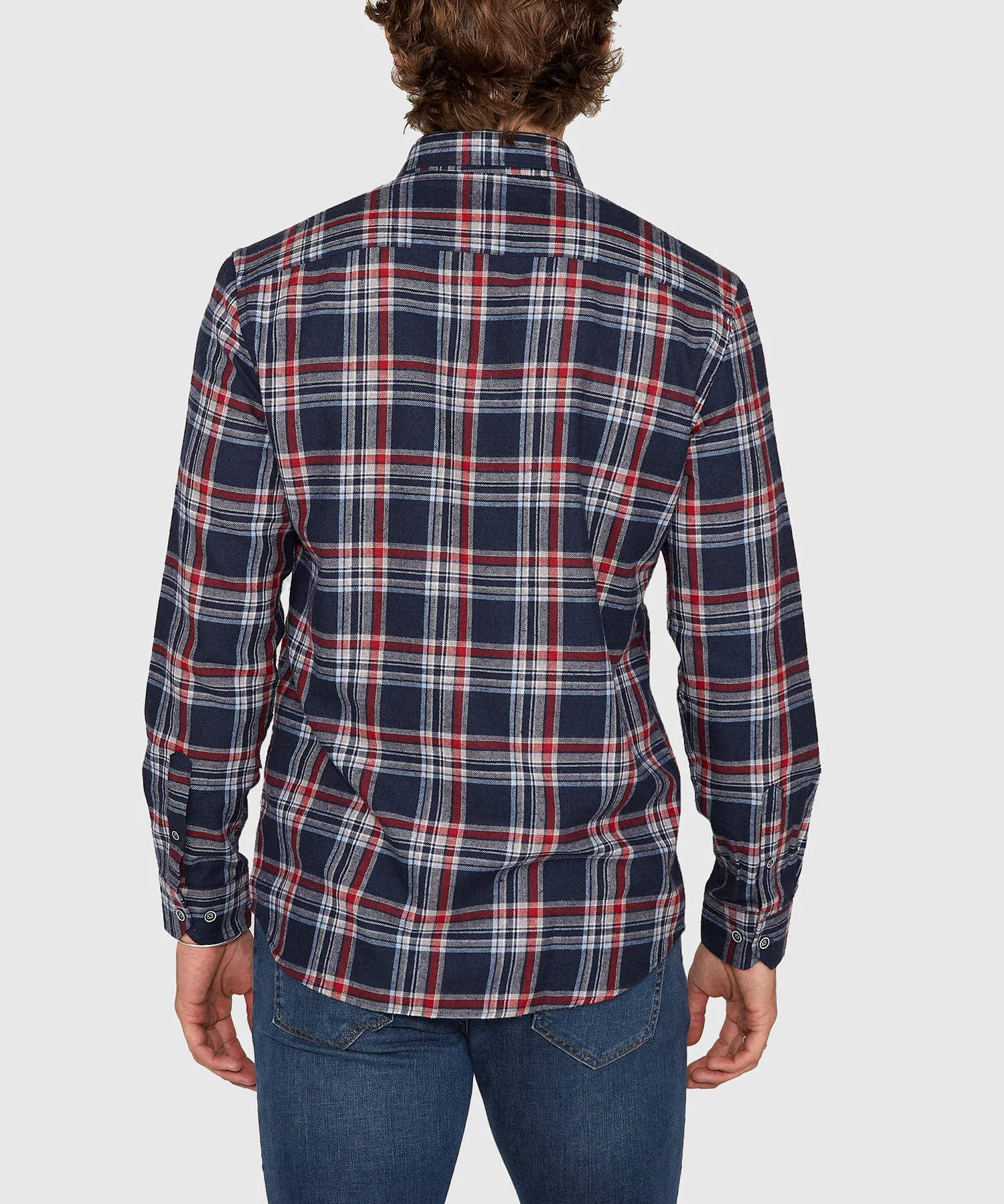 Westport Lifestyle Long Sleeve Button Down Collar Flannel Sport Shirt - Image 4