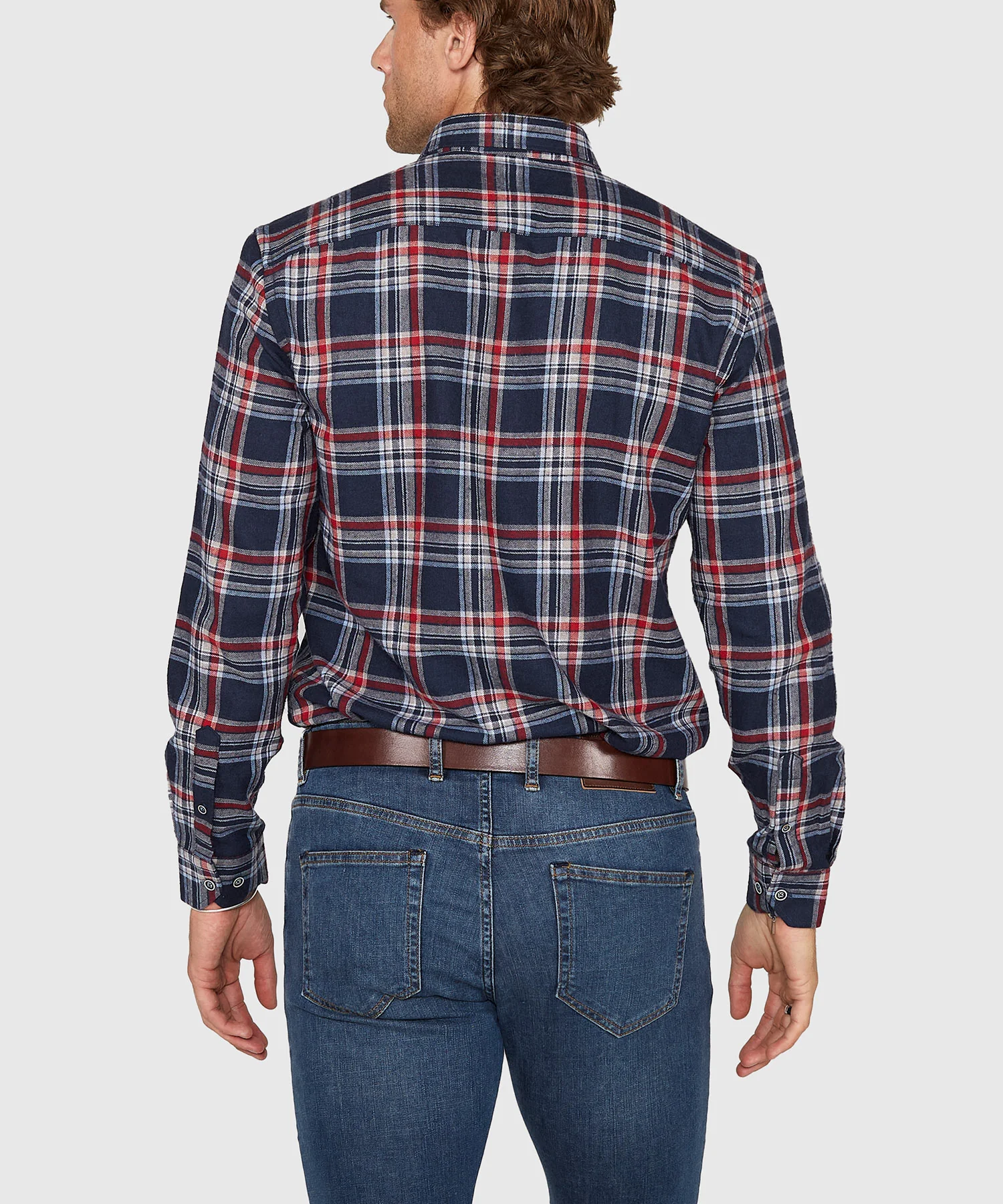 Westport Lifestyle Long Sleeve Button Down Collar Flannel Sport Shirt - Image 5