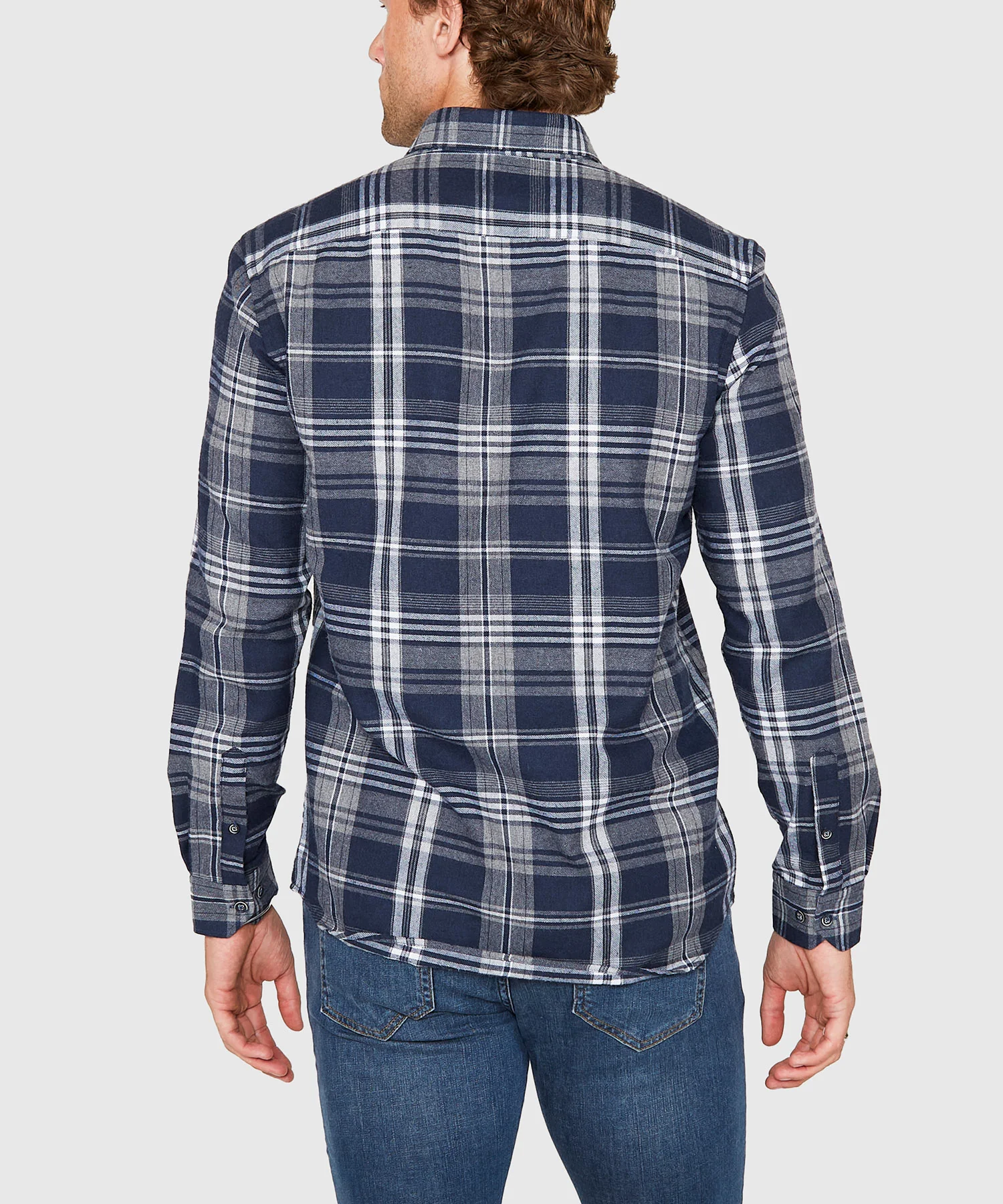 Westport Lifestyle Long Sleeve Button Down Collar Flannel Sport Shirt - Image 5