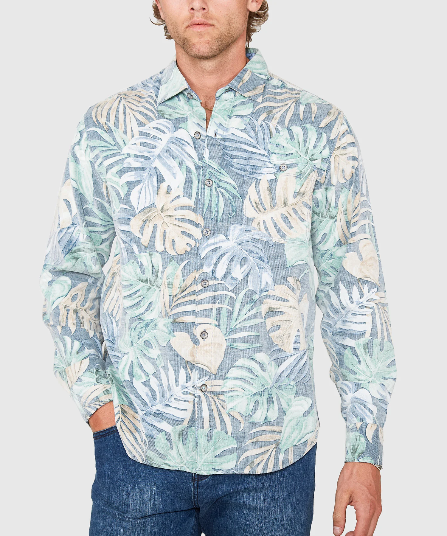 Tommy Bahama Long Sleeve Coastline Cord Jungle Fade Sport Shirt - Image 2