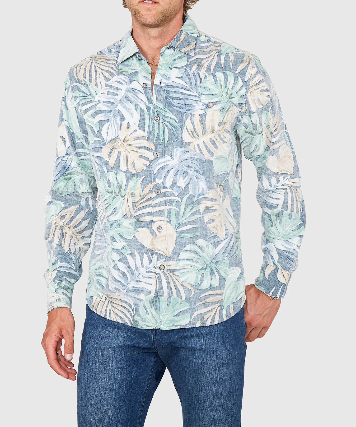 Tommy Bahama Long Sleeve Coastline Cord Jungle Fade Sport Shirt - Image 3