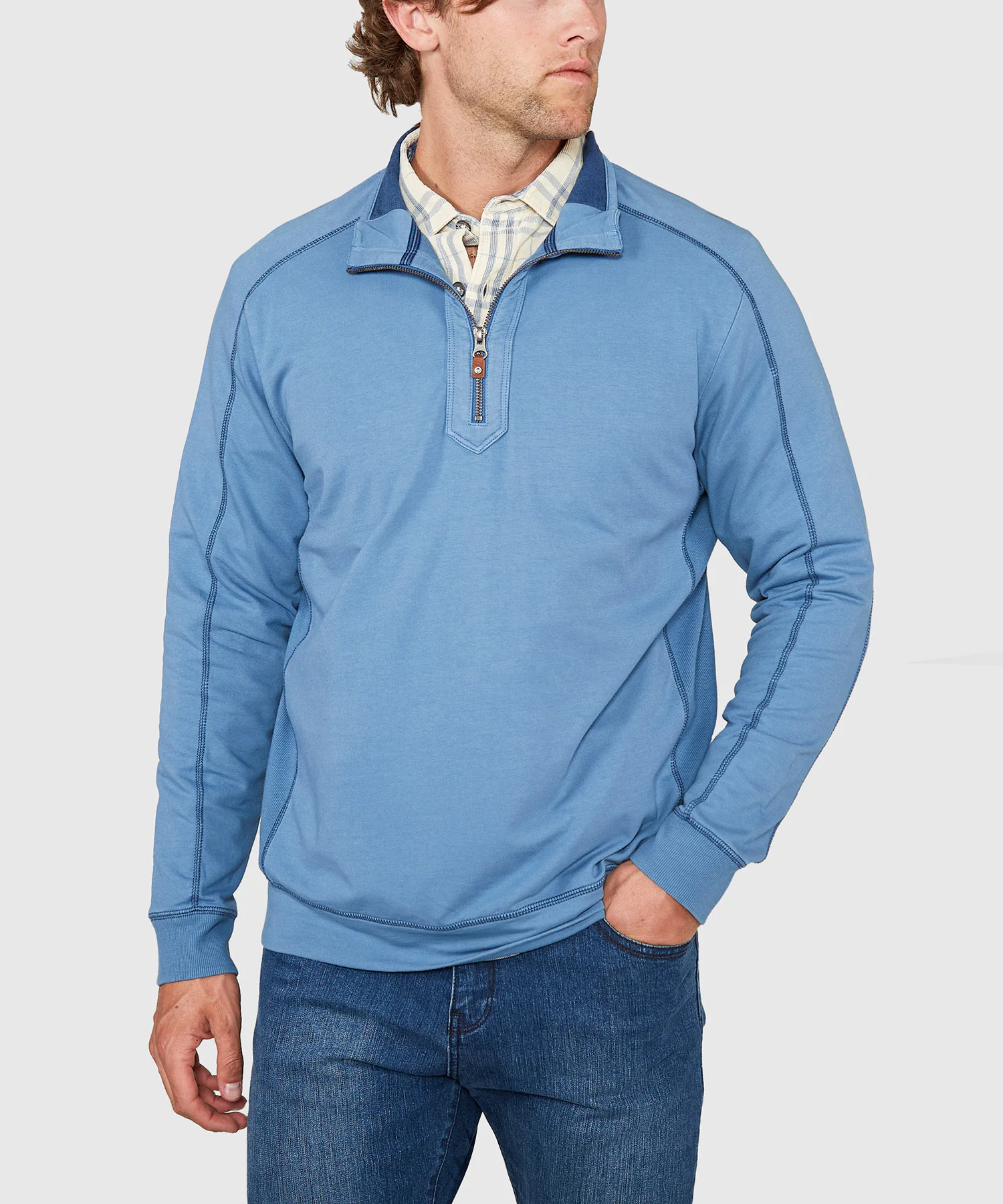Tommy Bahama Long Sleeve Ben & Terry Half-Zip Pullover - Image 3