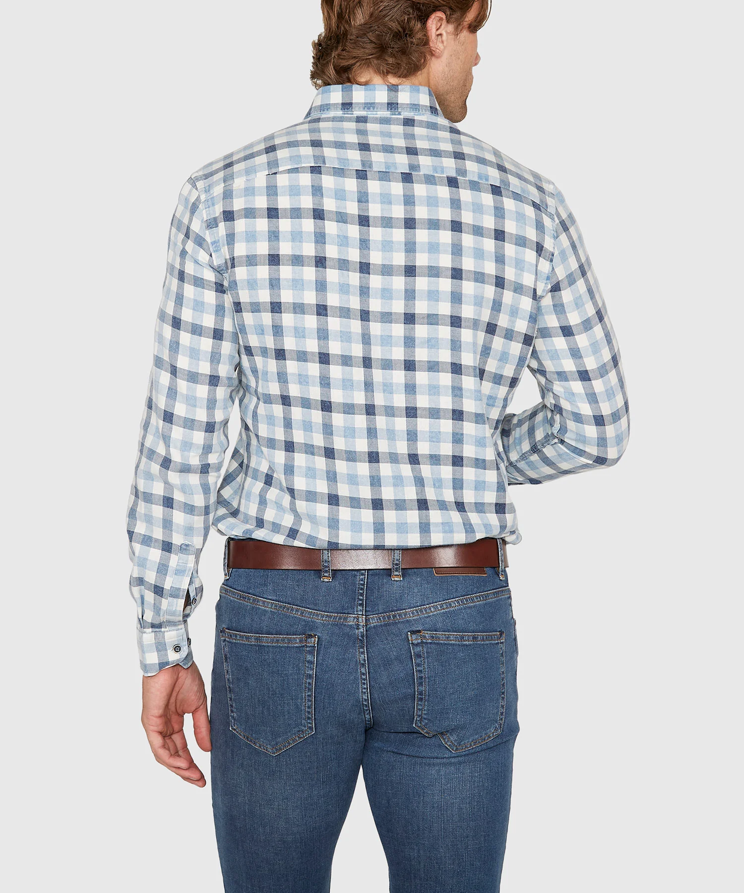 Westport Lifestyle Long Sleeve Button Down Collar Plaid Sport Shirt - Image 5