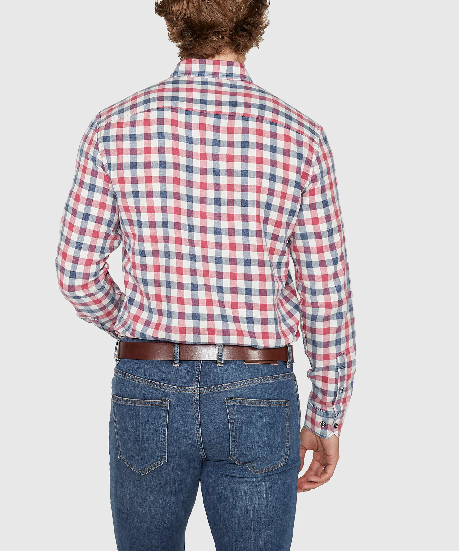 Westport Lifestyle Long Sleeve Button Down Collar Plaid Sport Shirt - Image 5