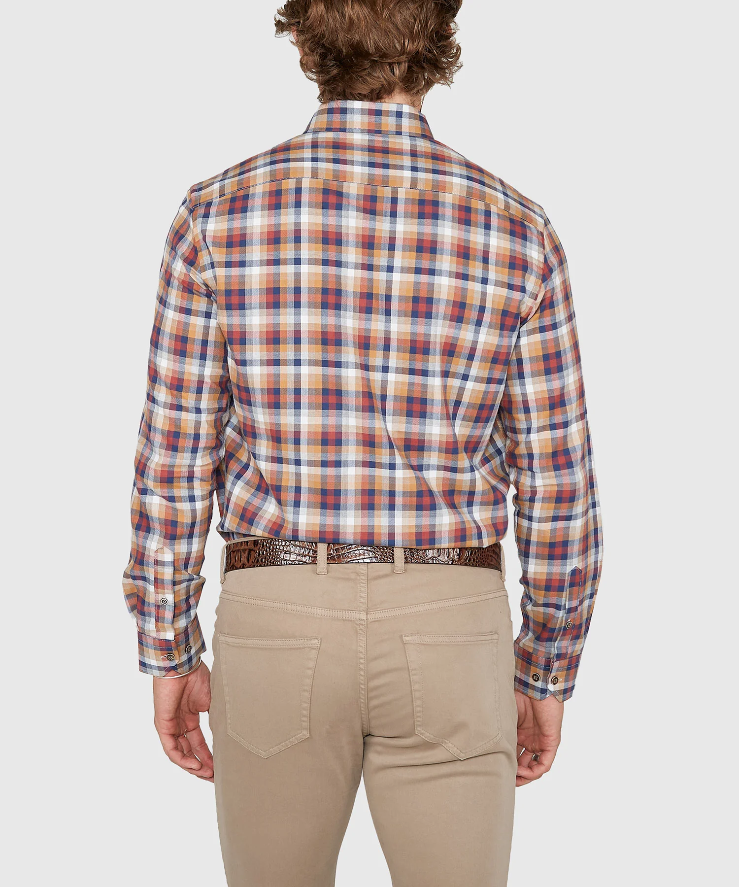 Westport Black Fall Plaid Long Sleeve Button Down Collar Sport Shirt - Image 5