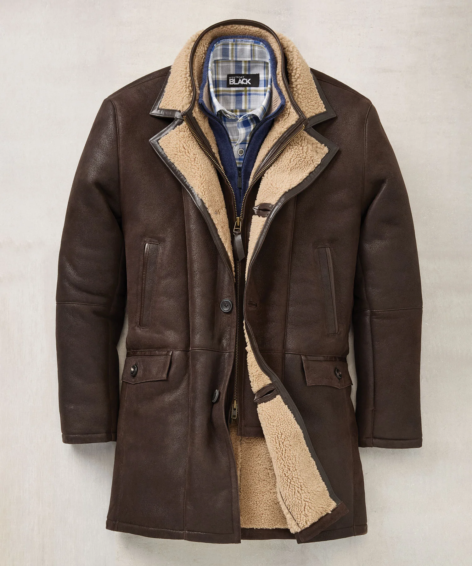 Westport Black Redding Shearling Coat - Image 3