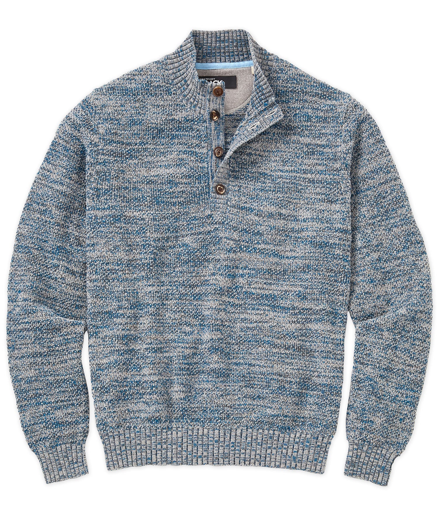 Westport Black Chenille Button Mock Sweater - Image 10