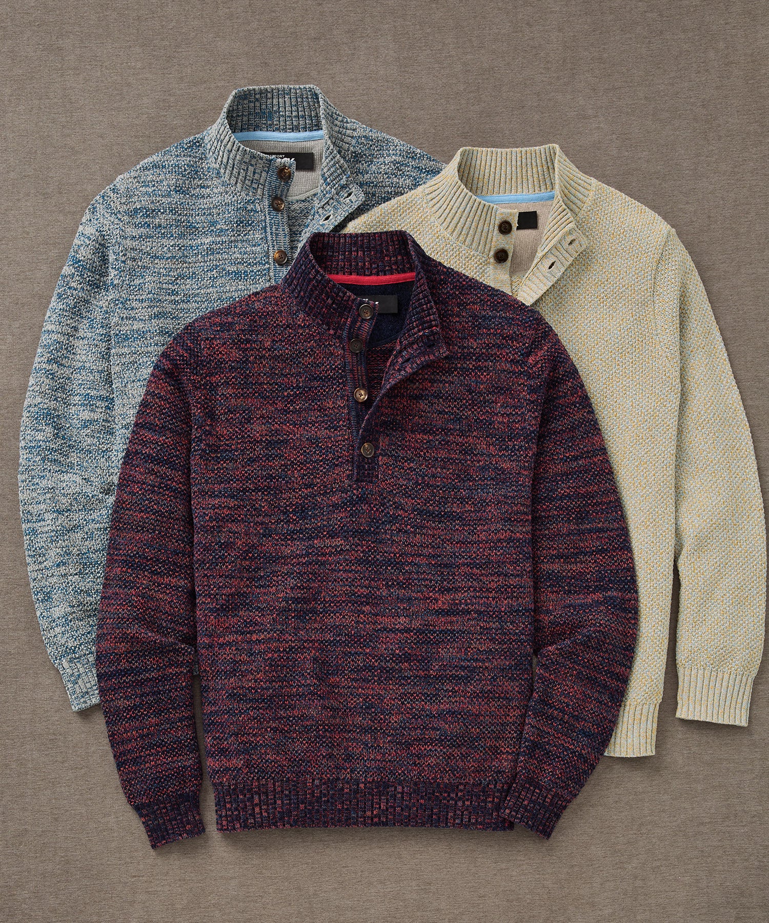 Westport Black Chenille Button Mock Sweater - Image 3