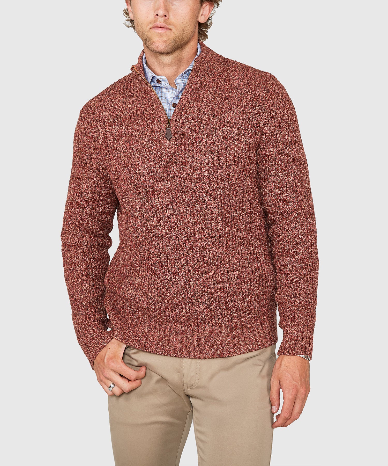 Westport Black Tri-Color Quarter Zip Sweater - Image 4
